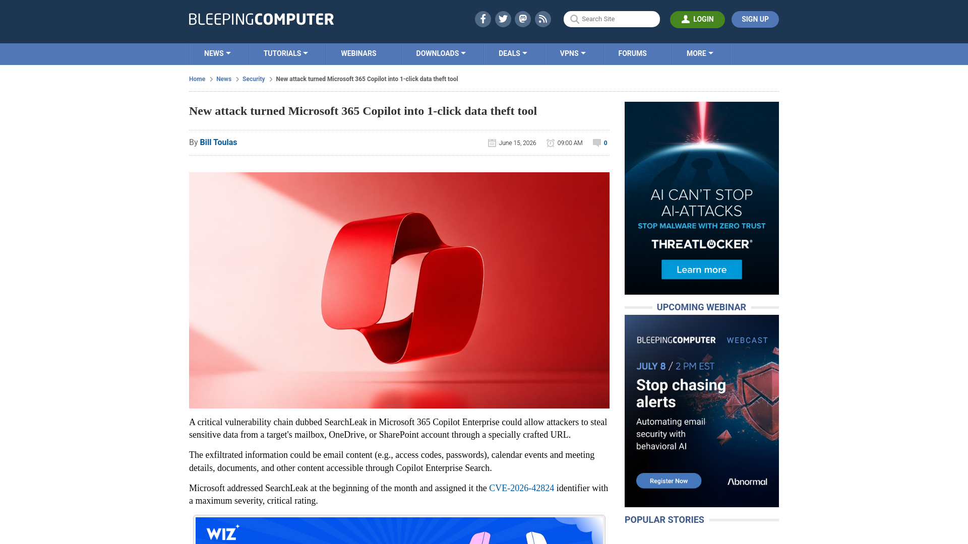 New attack turned Microsoft 365 Copilot into 1-click data theft tool