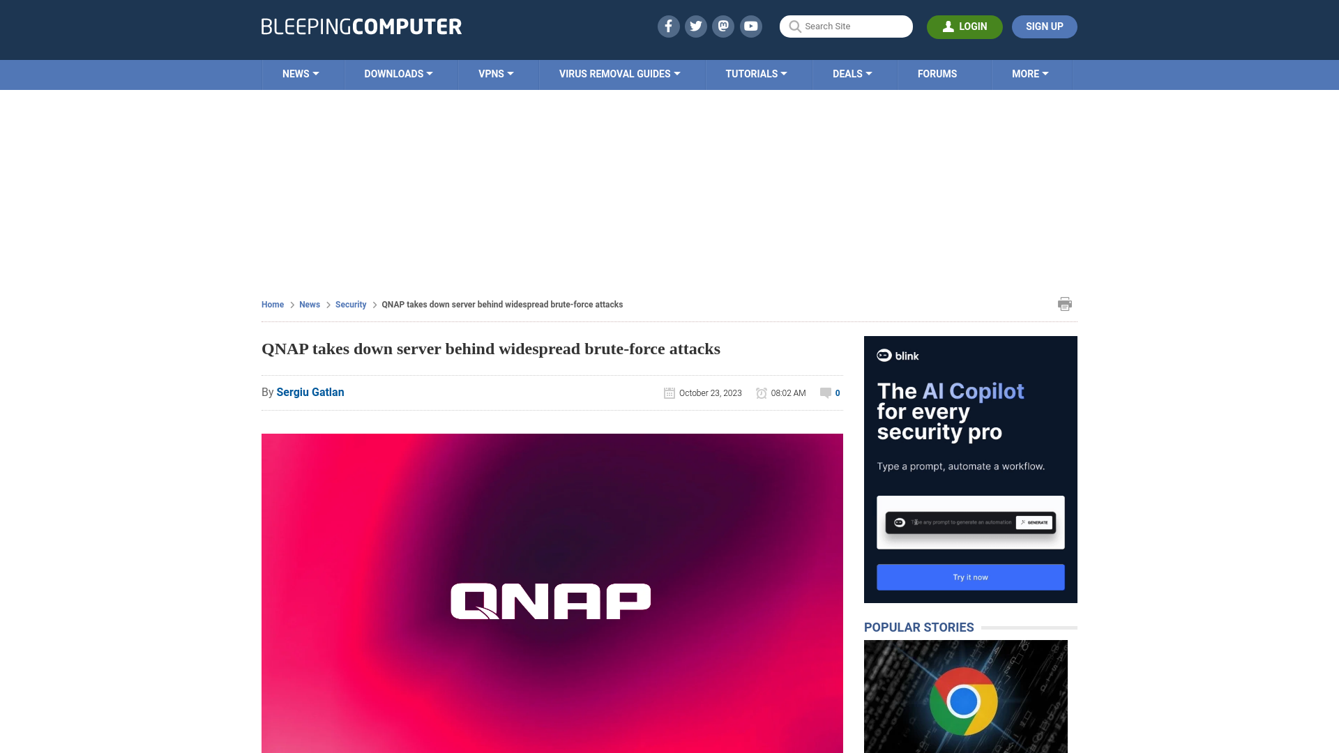 QNAP takes down server behind widespread brute-force attacks