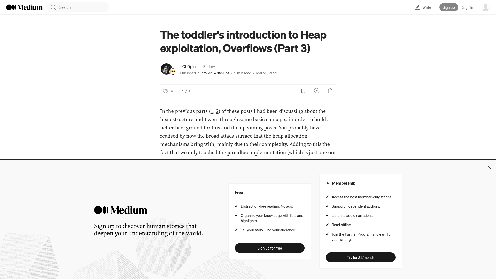 The toddler’s introduction to Heap exploitation, Overflows (Part 3) | by +Ch0pin🕷️ | InfoSec Write-ups