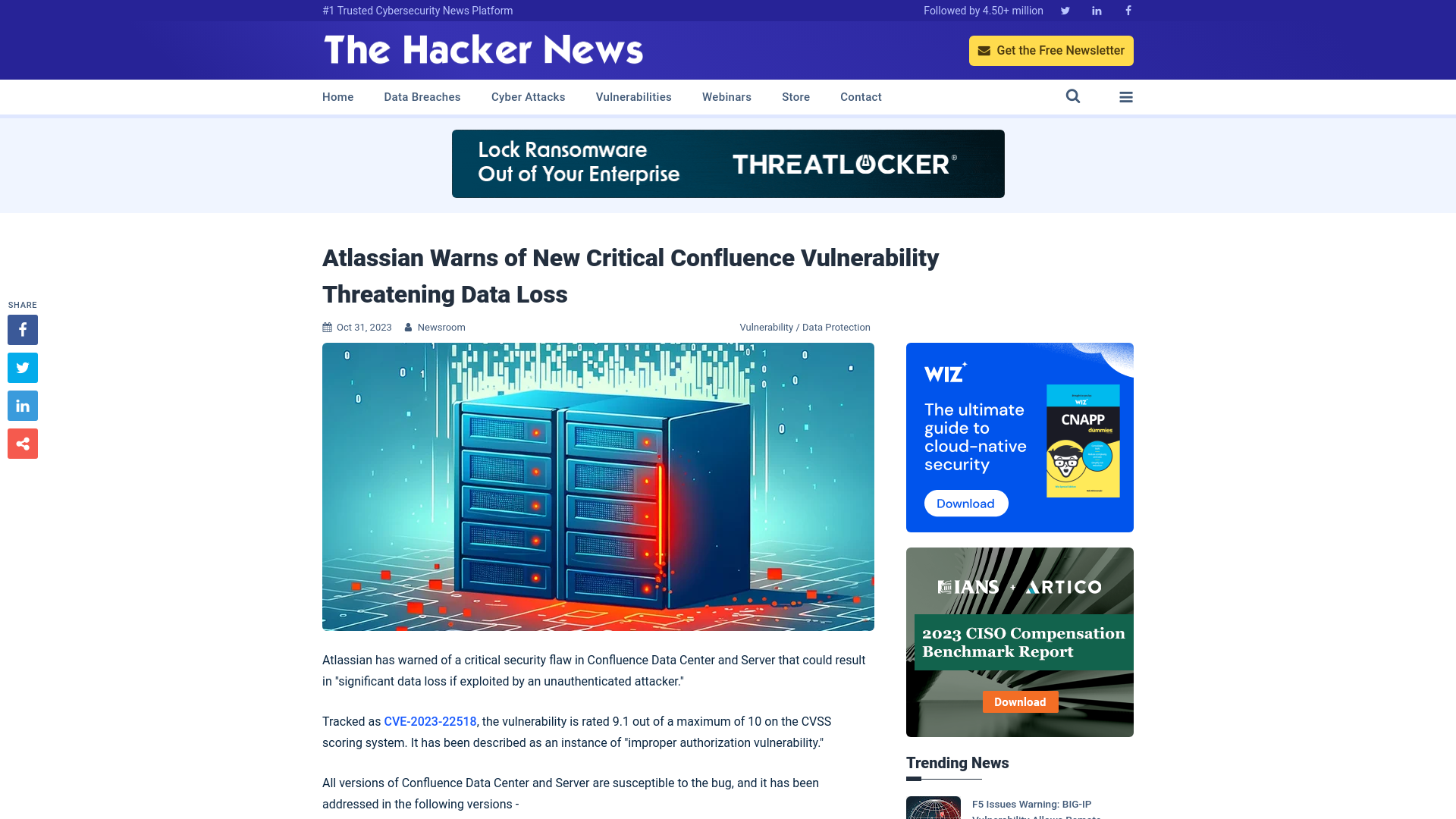 Atlassian Warns of New Critical Confluence Vulnerability Threatening Data Loss