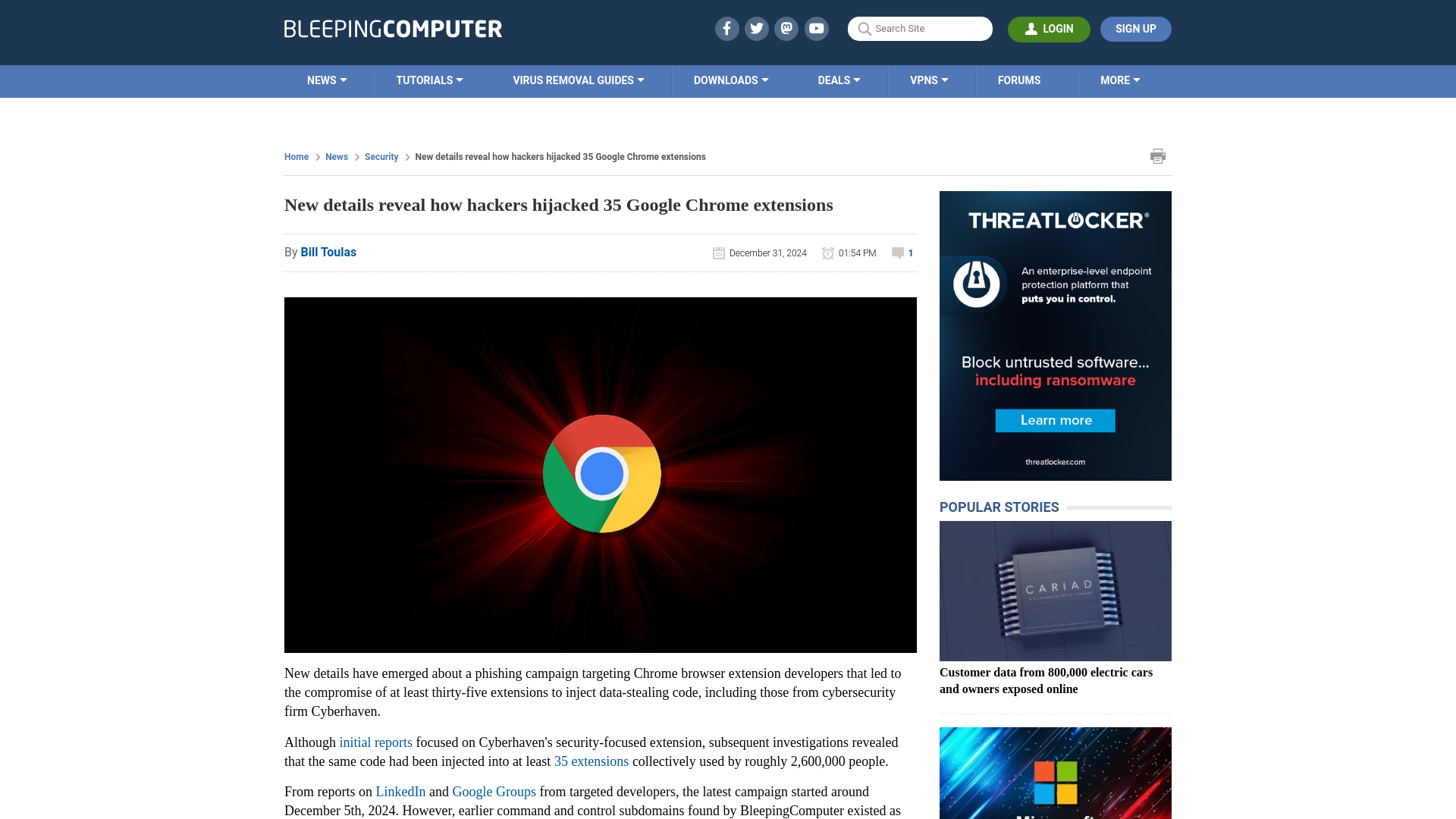 New details reveal how hackers hijacked 35 Google Chrome extensions