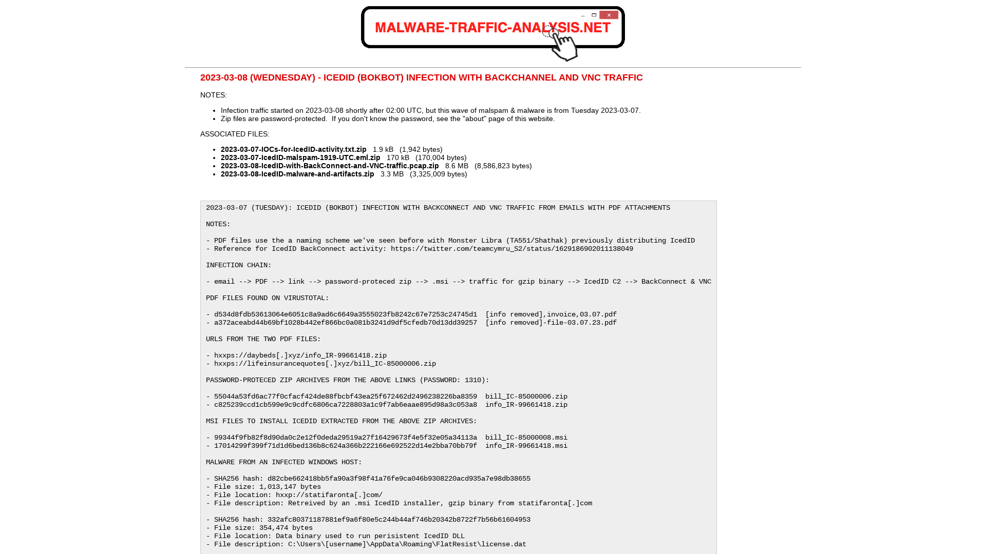 Malware-Traffic-Analysis.net - 2023-03-08 - IcedID (Bokbot) infection with BackChannel and VNC traffic