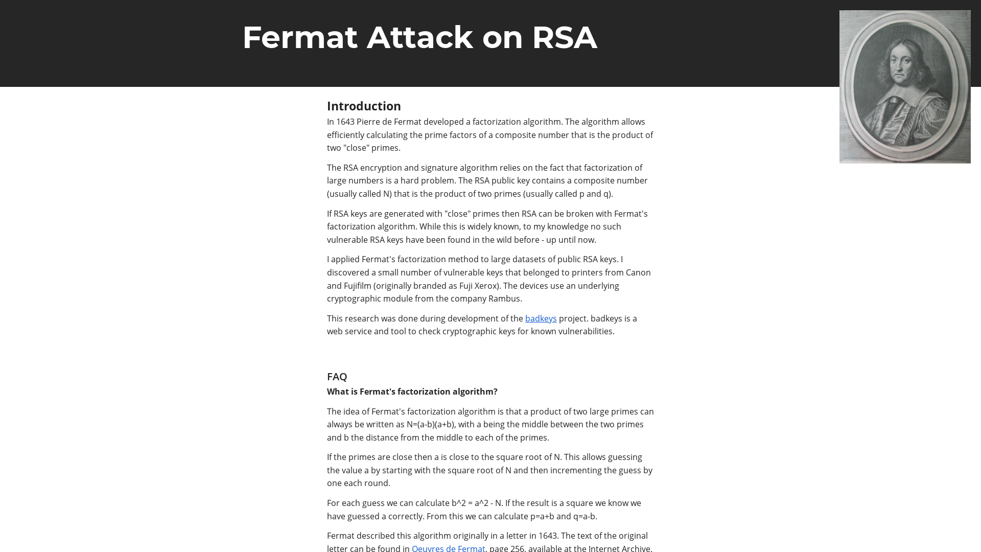Fermat Attack on RSA