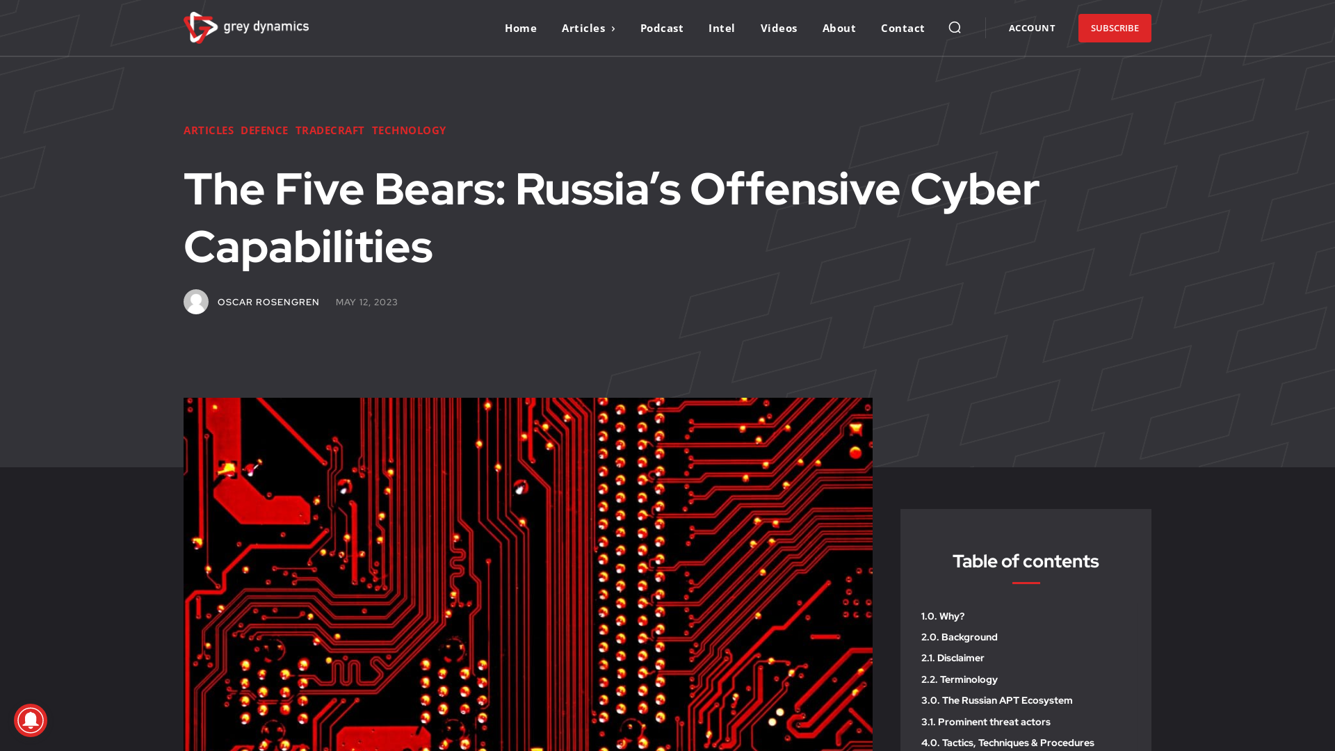 The Five Bears: Russia's Offensive Cyber Capabilities