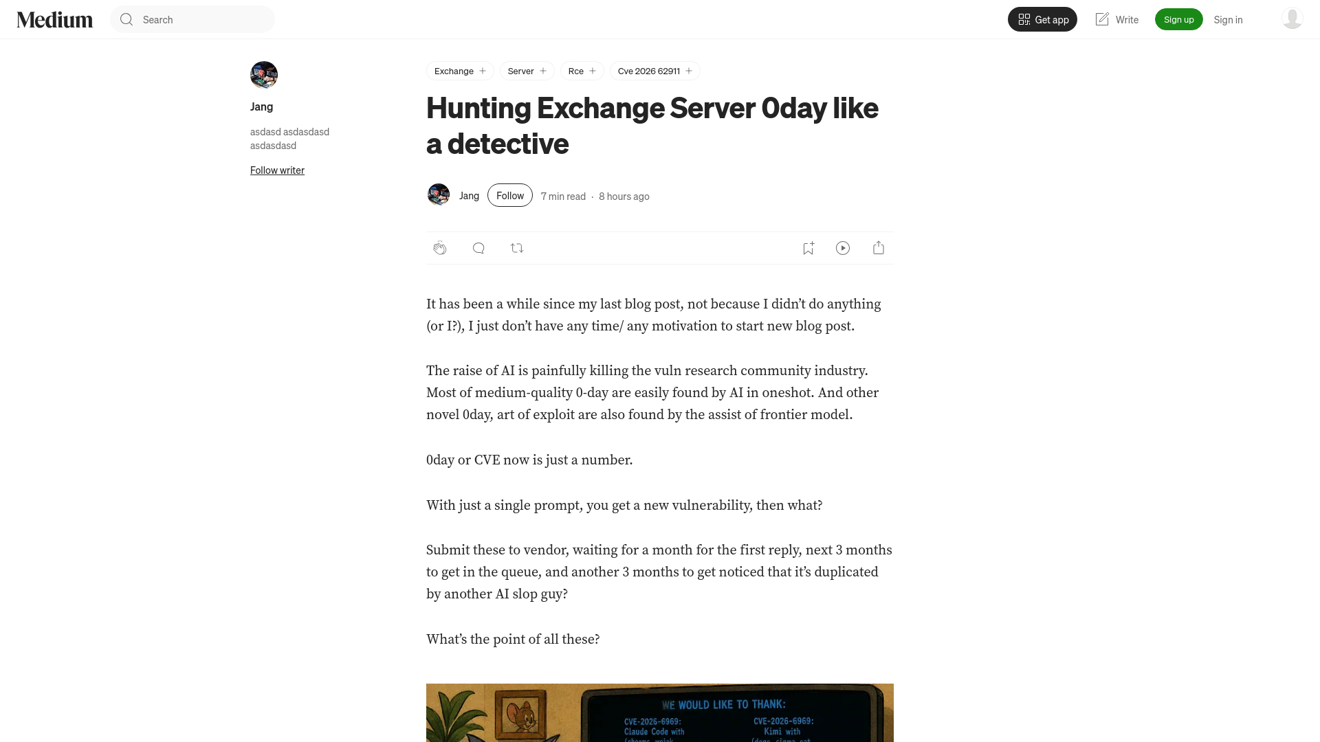 Hunting Exchange Server 0day like a detective | by Jang | Aug, 2026 | Medium