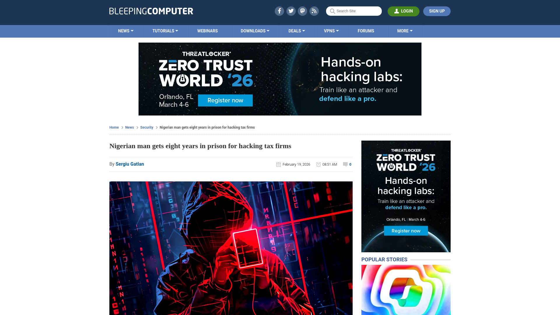 Nigerian man gets eight years in prison for hacking tax firms