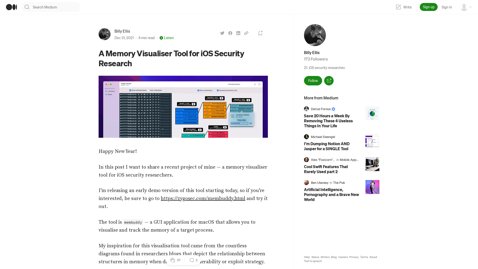 A Memory Visualiser Tool for iOS Security Research | by Billy Ellis | Medium