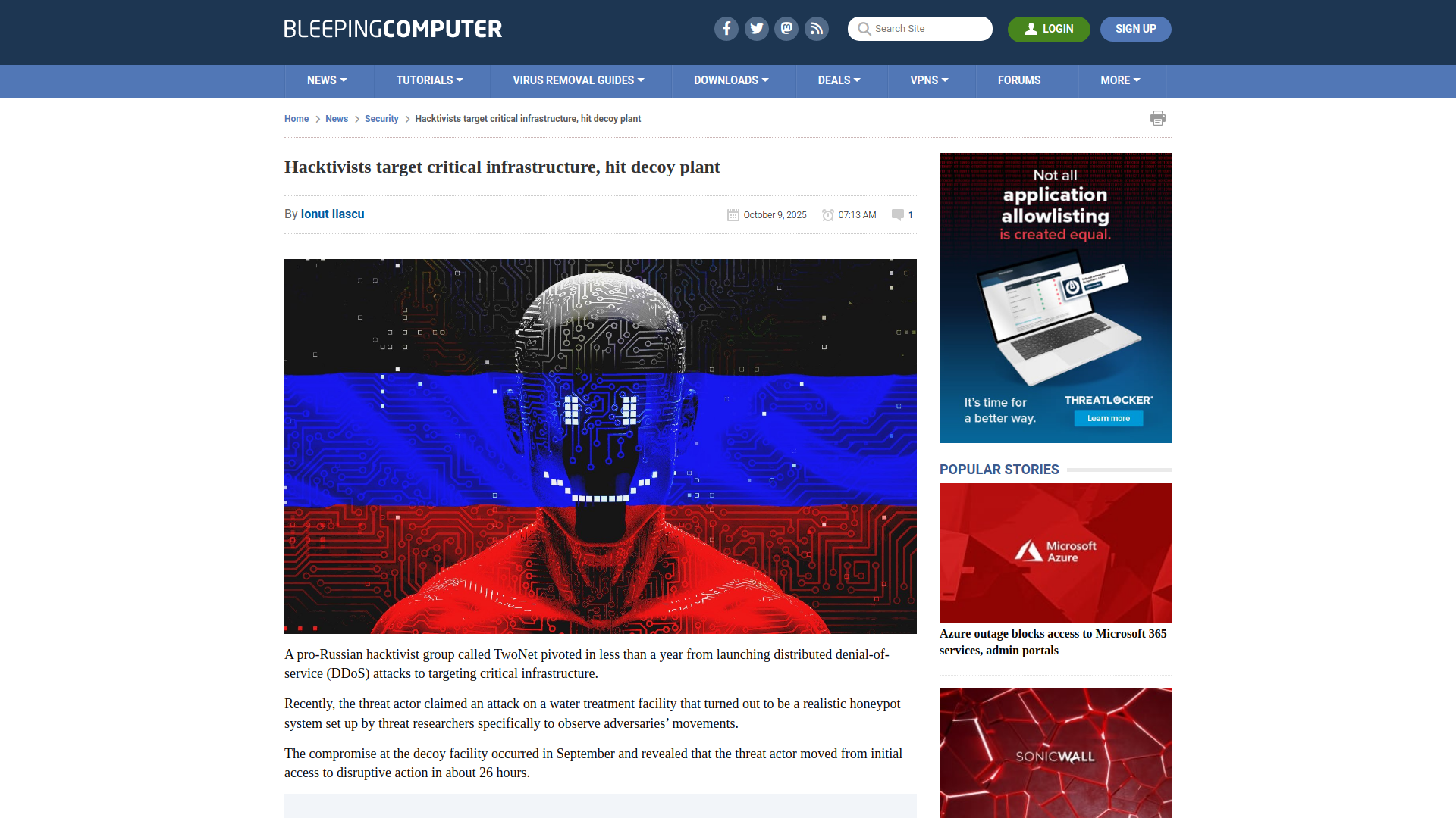 Hacktivists target critical infrastructure, hit decoy plant