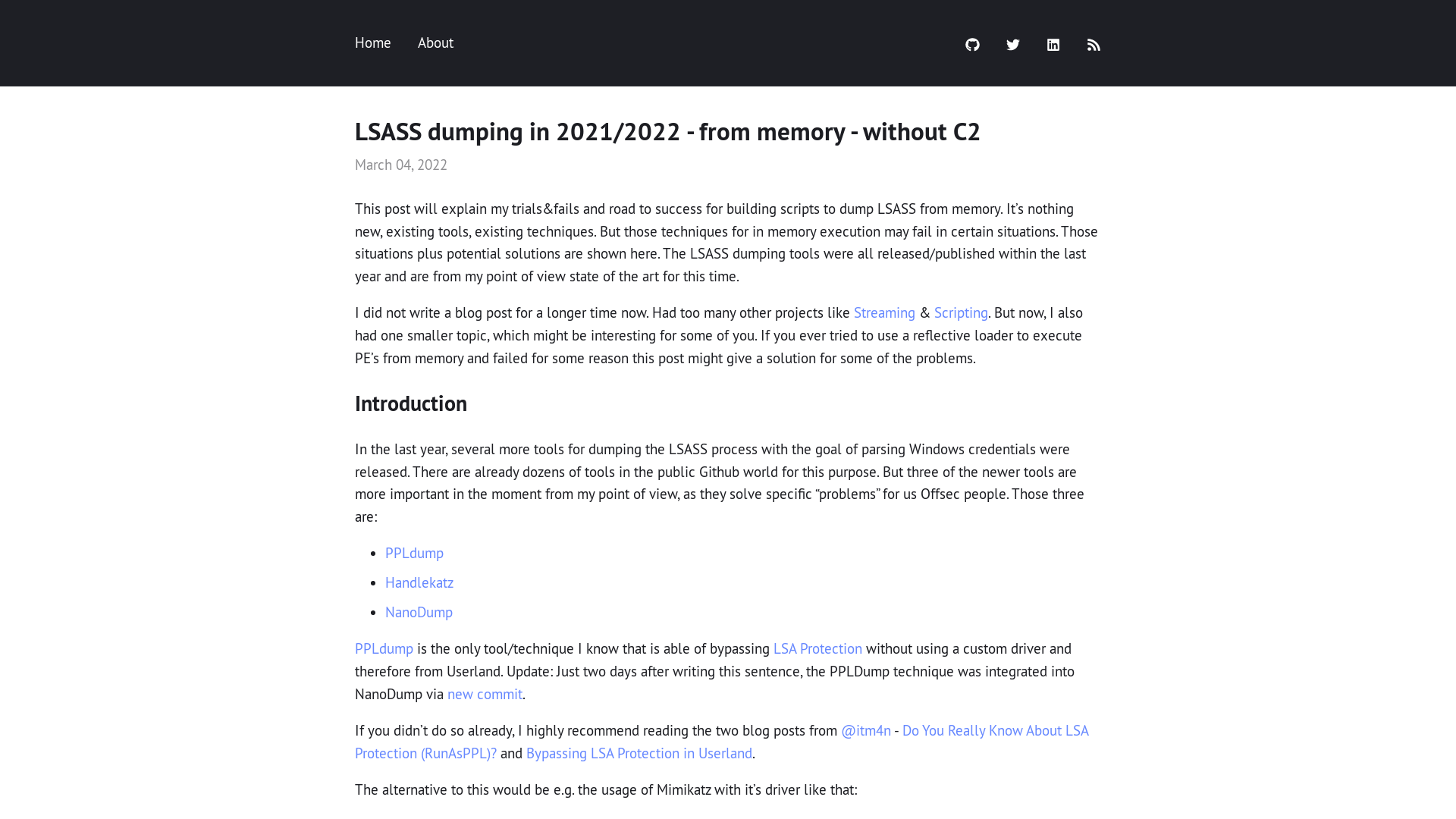 LSASS dumping in 2021/2022 - from memory - without C2 | S3cur3Th1sSh1t