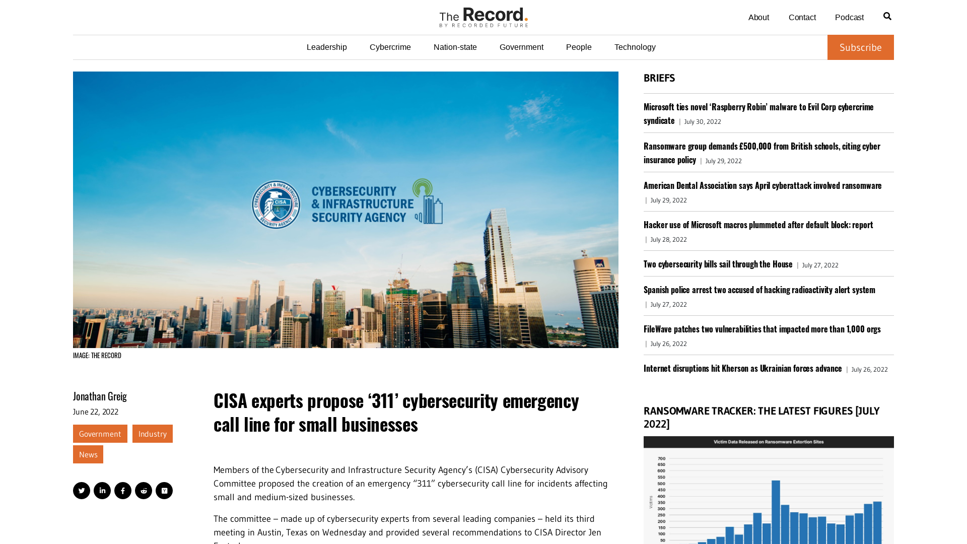 CISA experts propose ‘311’ cybersecurity emergency call line for small businesses - The Record by Recorded Future