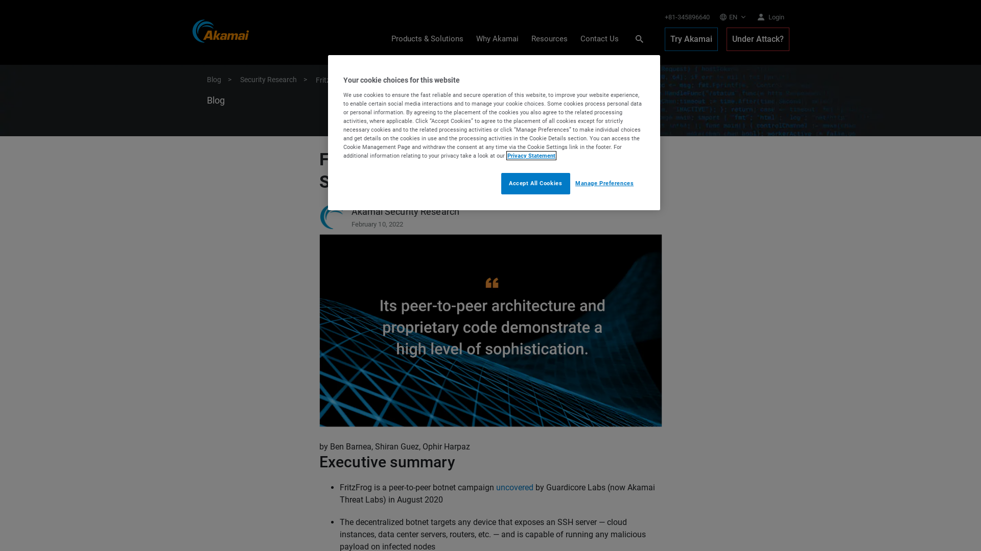 Akamai Blog | FritzFrog: P2P Botnet Hops Back on the Scene