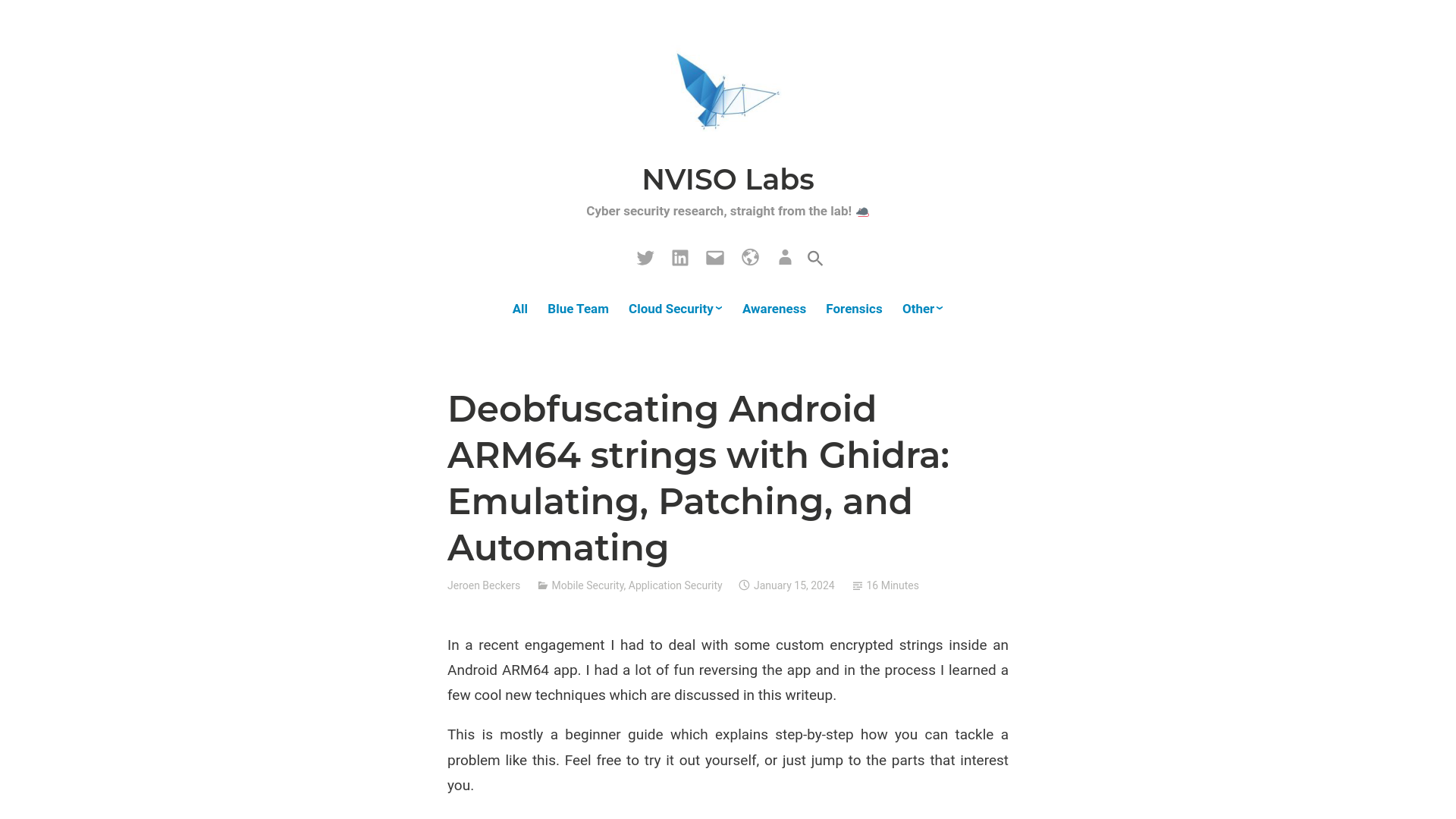 Deobfuscating Android ARM64 strings with Ghidra: Emulating, Patching, and Automating – NVISO Labs