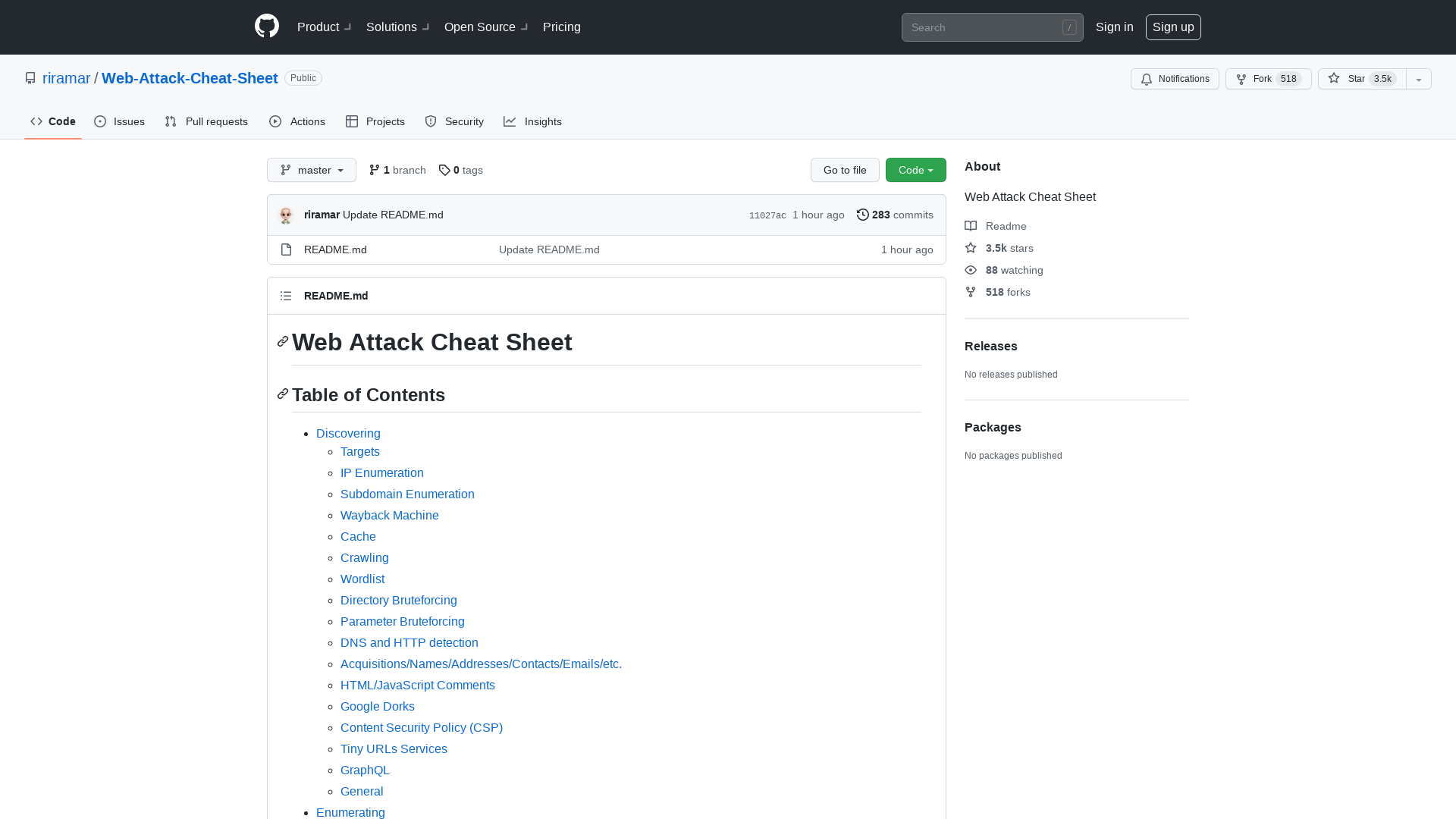 GitHub - riramar/Web-Attack-Cheat-Sheet: Web Attack Cheat Sheet