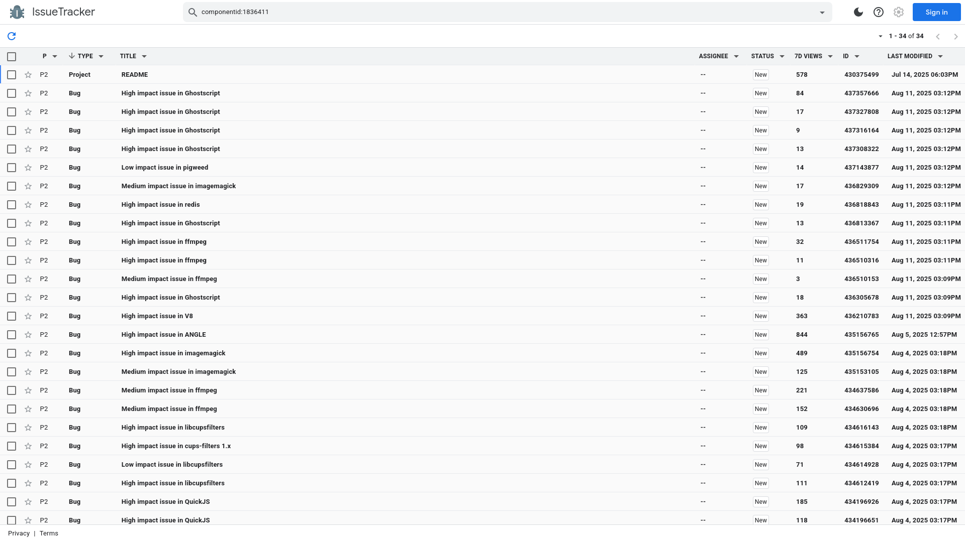 componentid:1836411 - Issue Tracker