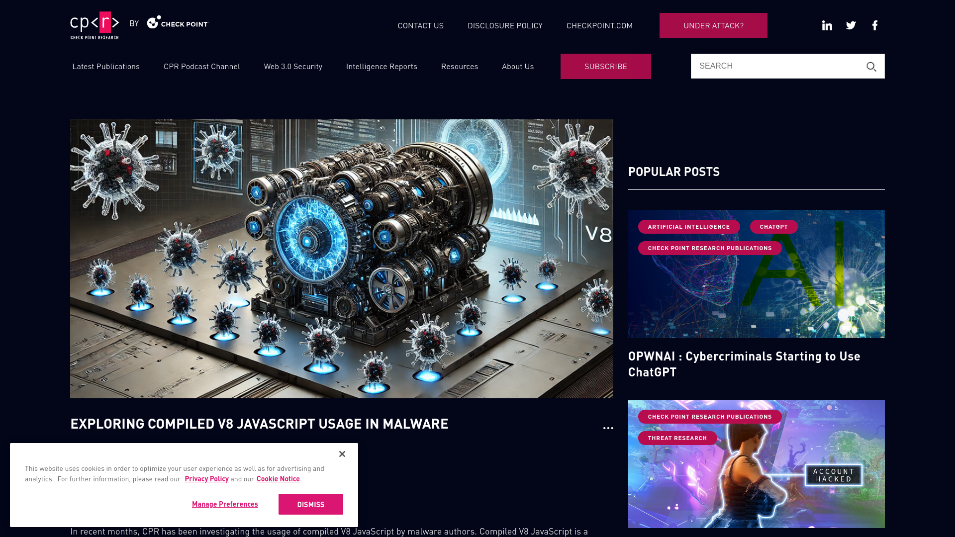 Exploring Compiled V8 JavaScript Usage in Malware - Check Point Research