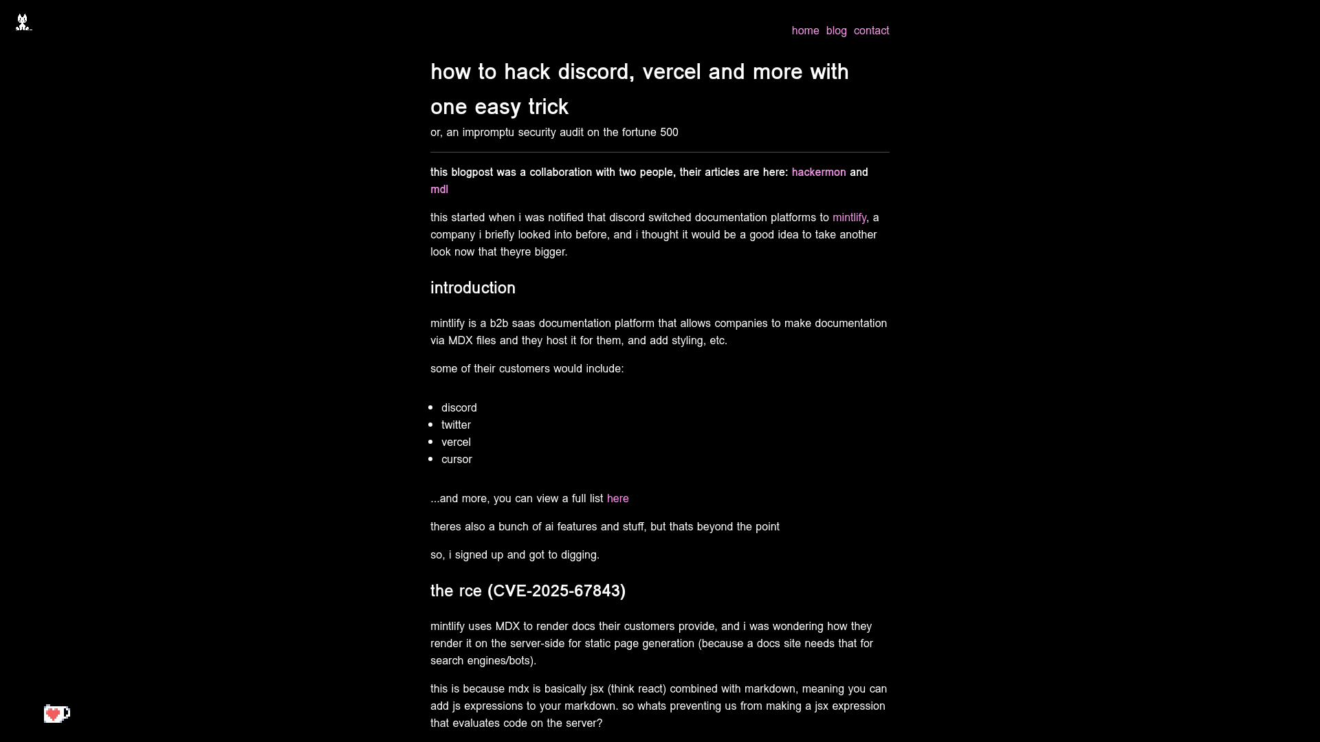 how to hack discord, vercel and more with one easy trick - eva's site