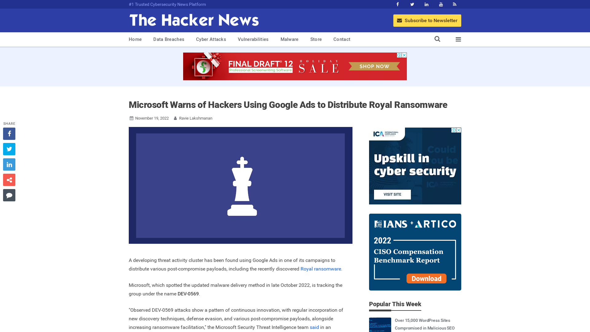 Microsoft Warns of Hackers Using Google Ads to Distribute Royal Ransomware