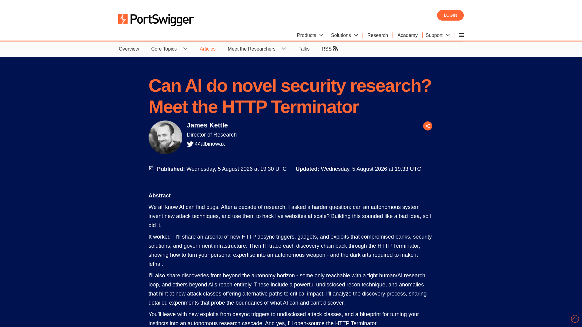 Can AI do novel security research? Meet the HTTP Terminator | PortSwigger Research