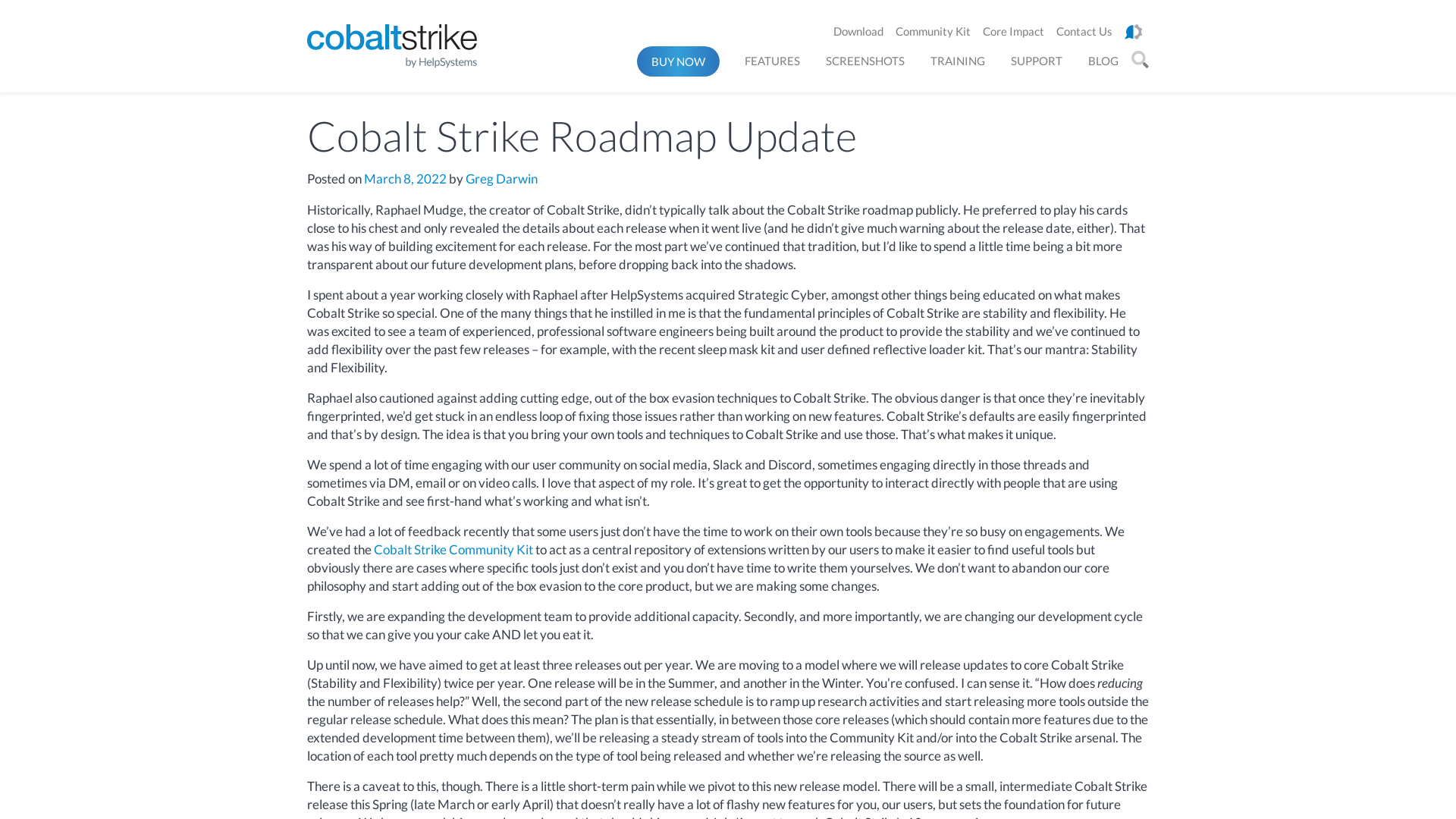 Cobalt Strike Roadmap Update - Cobalt Strike Research and Development