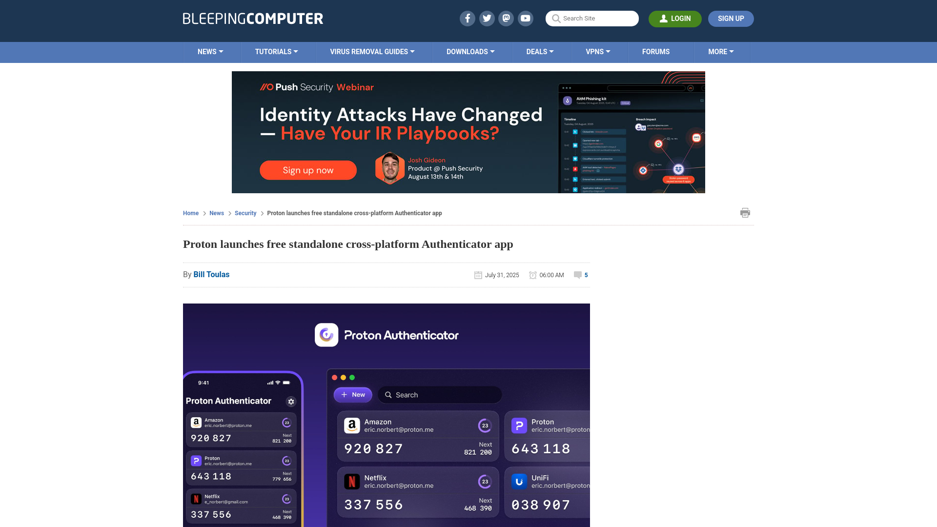 Proton launches free standalone cross-platform Authenticator app