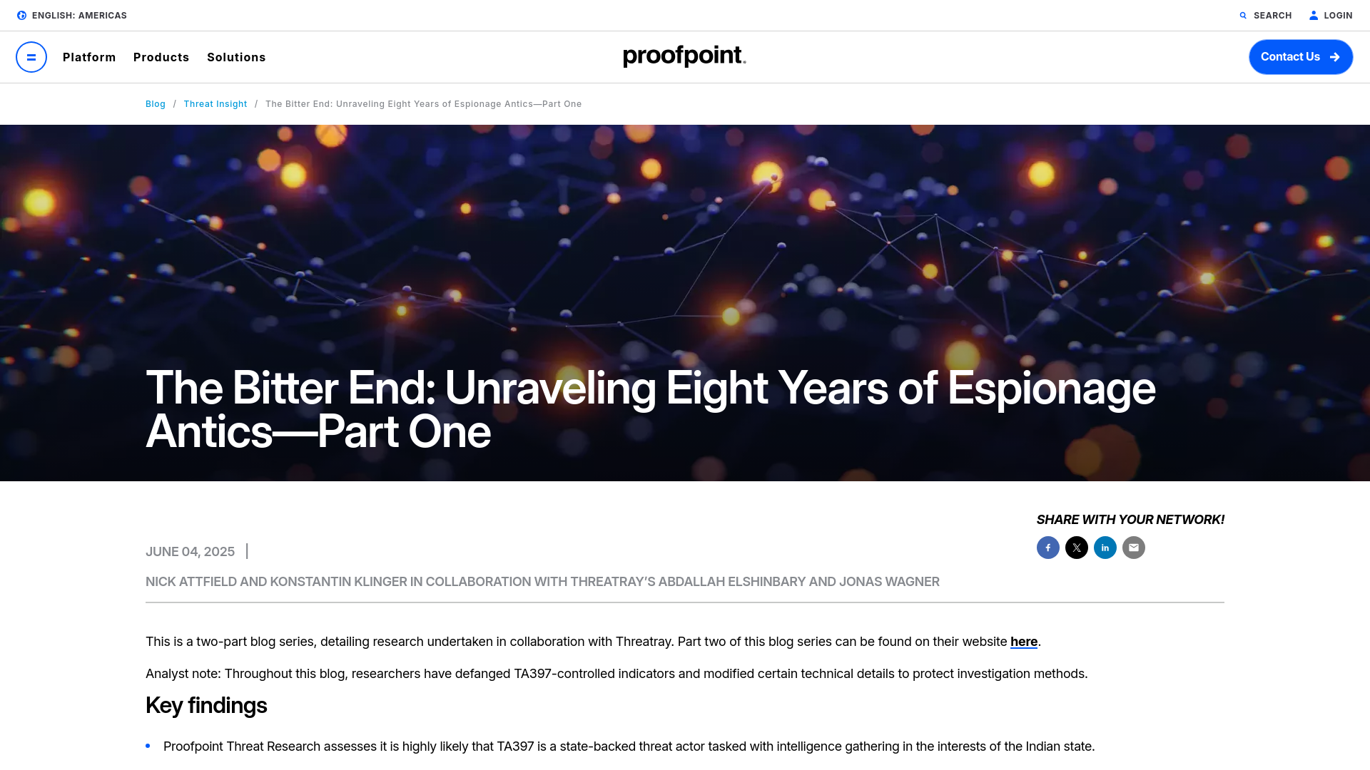 The Bitter End: Unraveling Eight Years of Espionage Antics—Part One | Proofpoint US