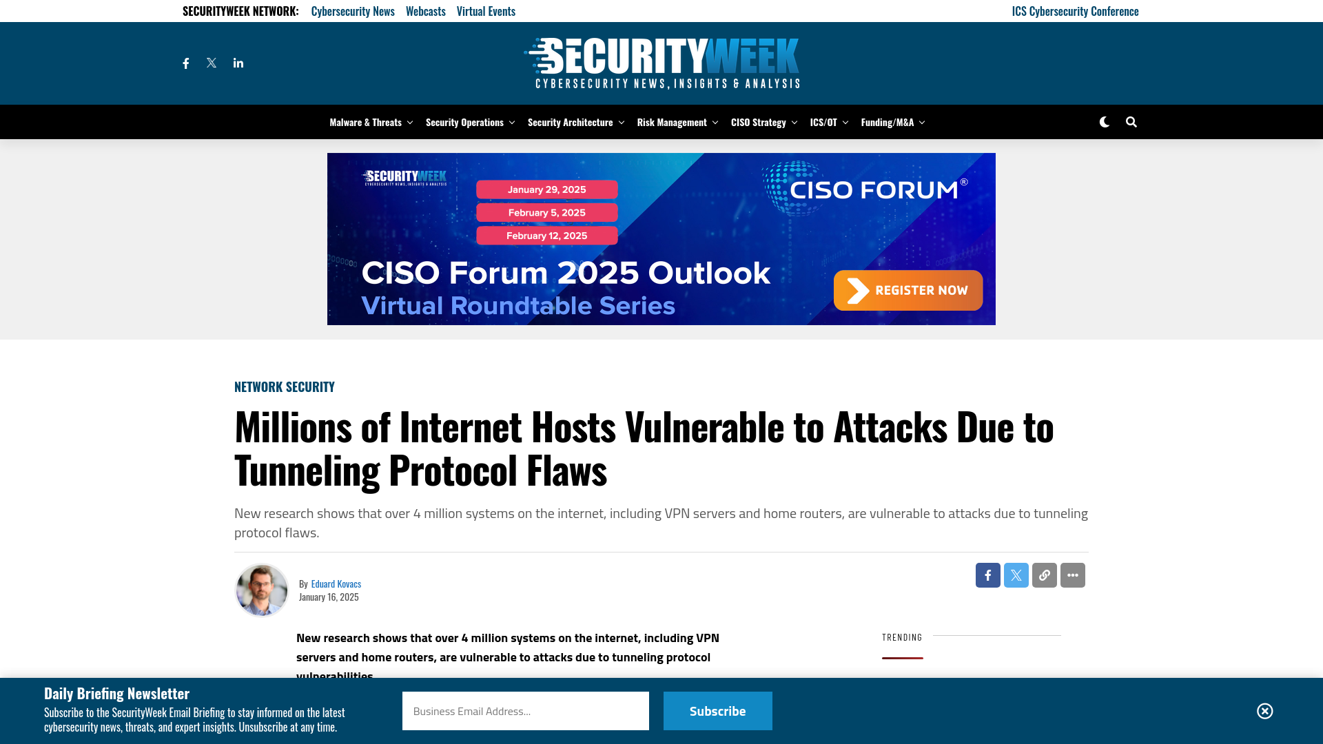 Millions of Internet Hosts Vulnerable to Attacks Due to Tunneling Protocol Flaws - SecurityWeek