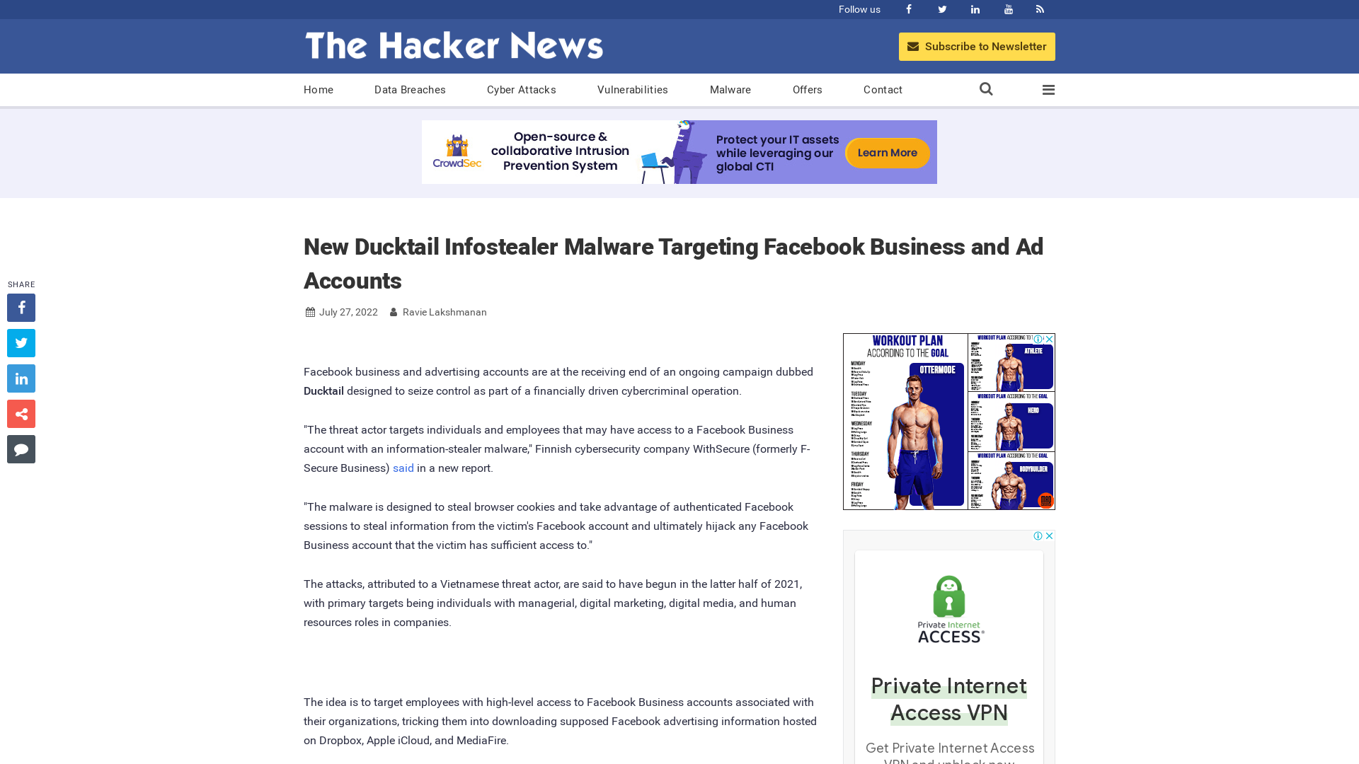 New Ducktail Infostealer Malware Targeting Facebook Business and Ad Accounts