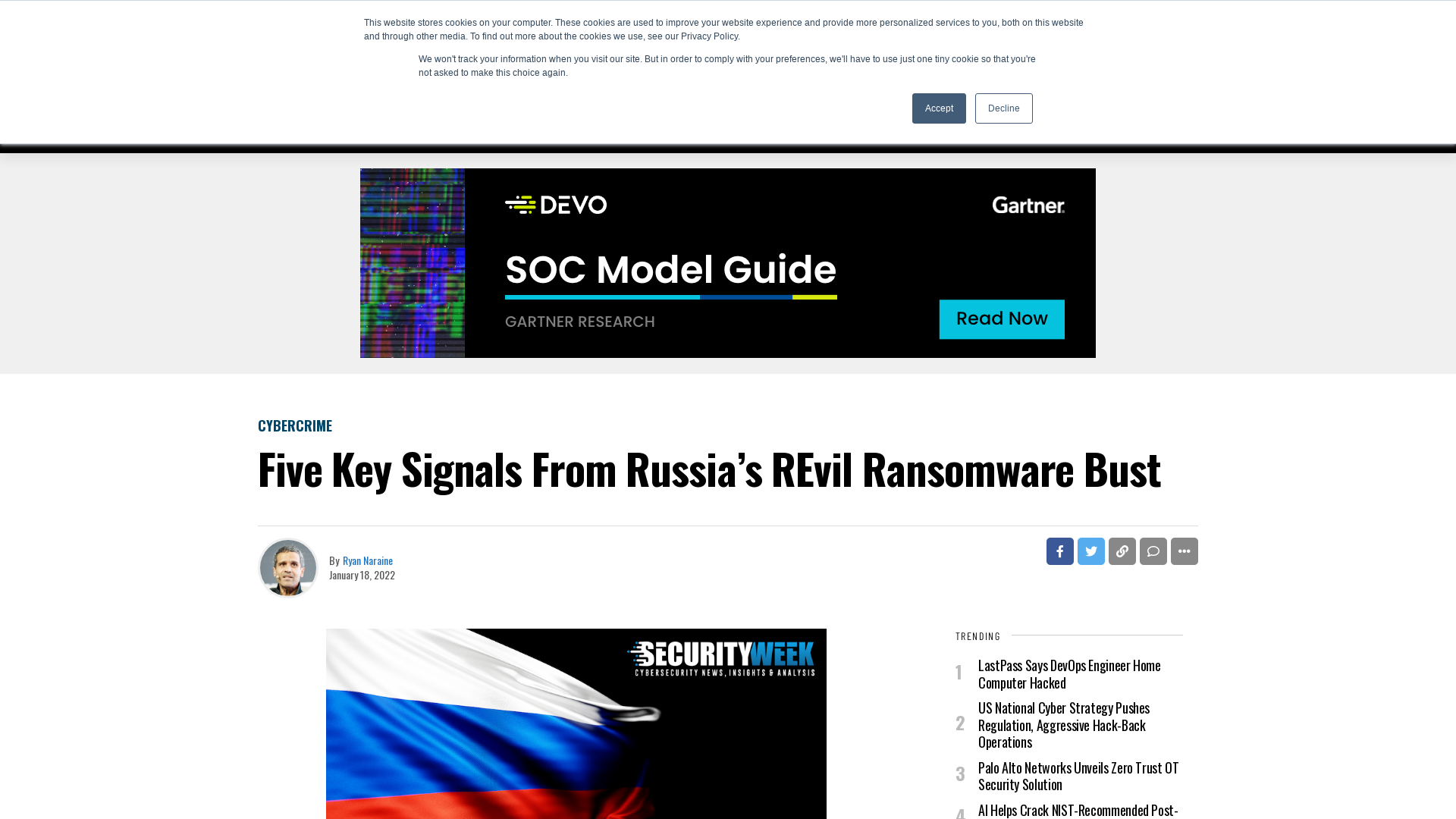 Five Key Signals From Russia's REvil Ransomware Bust - SecurityWeek
