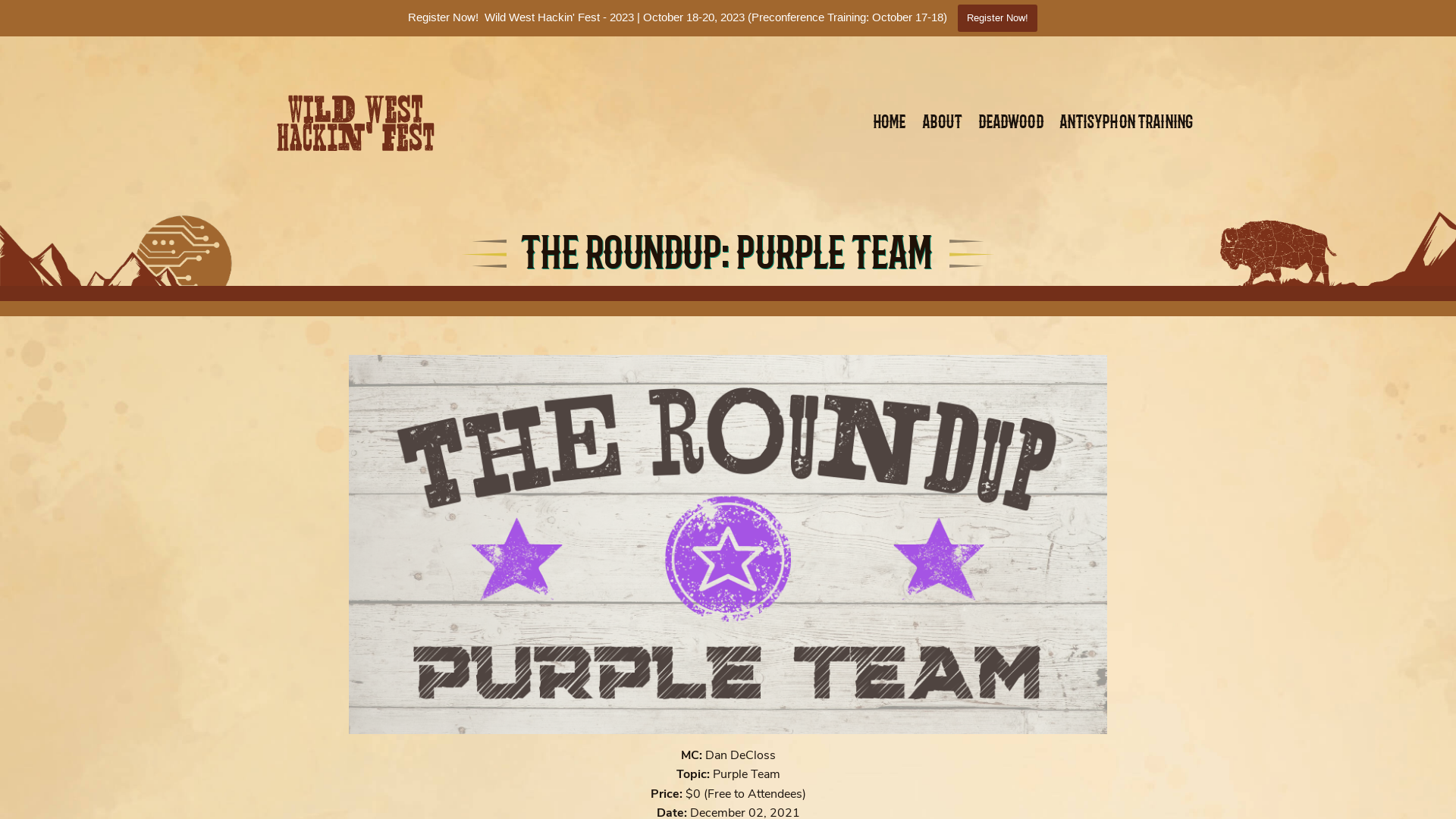 The Roundup: Purple Team - Wild West Hackin' Fest