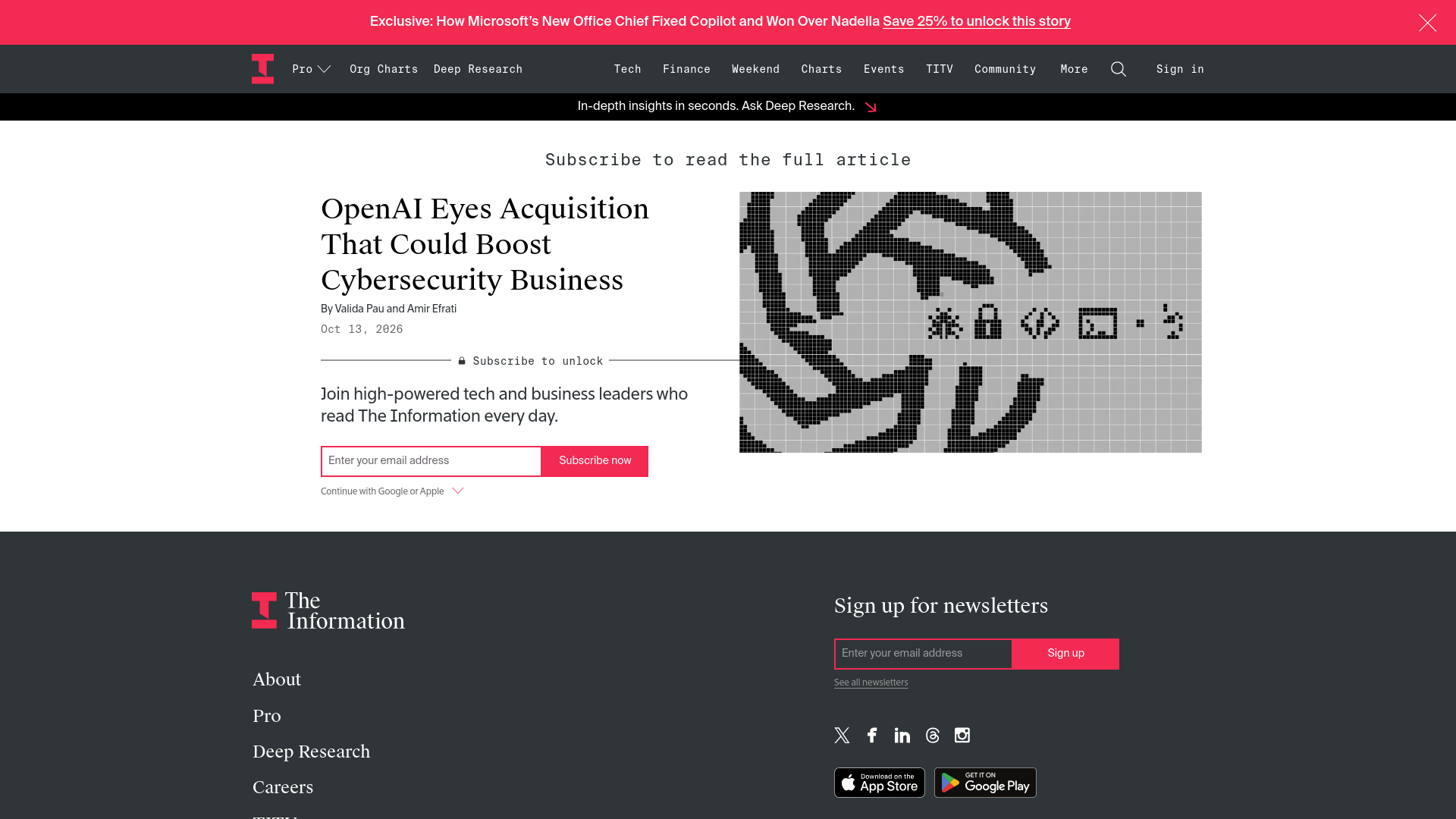 OpenAI Eyes Acquisition That Could Boost Cybersecurity Business — The Information