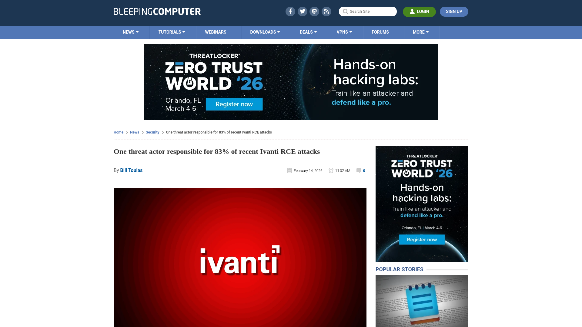 One threat actor responsible for 83% of recent Ivanti RCE attacks