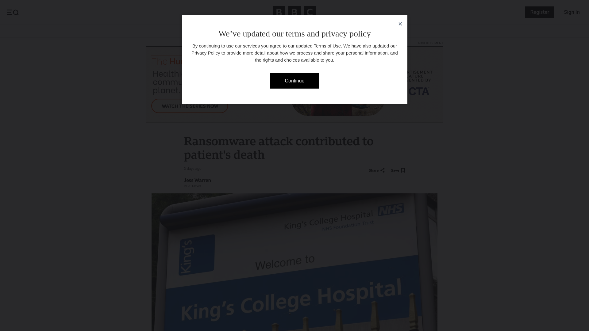 NHS ransomware attack contributed to patient's death