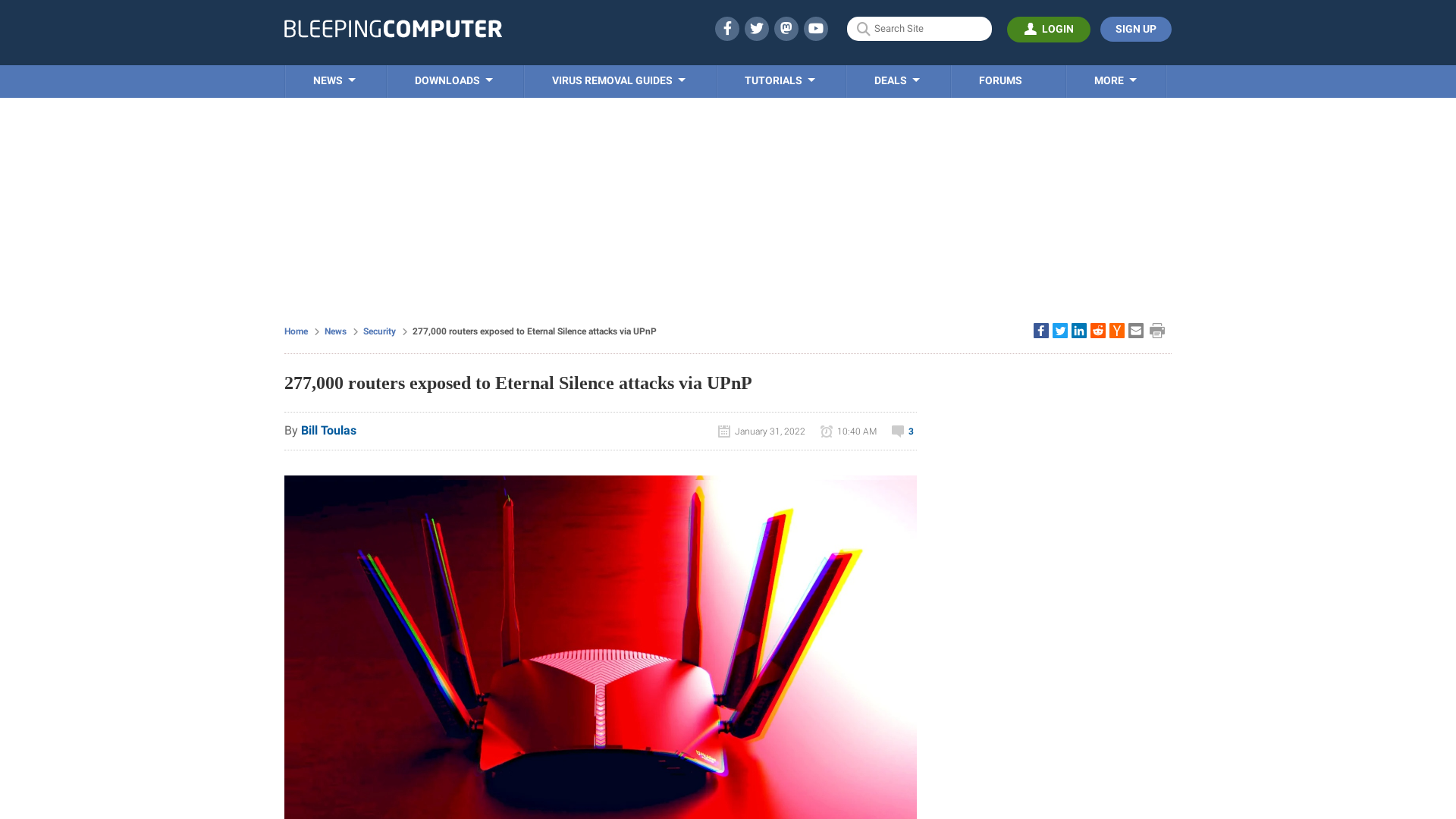 277,000 routers exposed to Eternal Silence attacks via UPnP