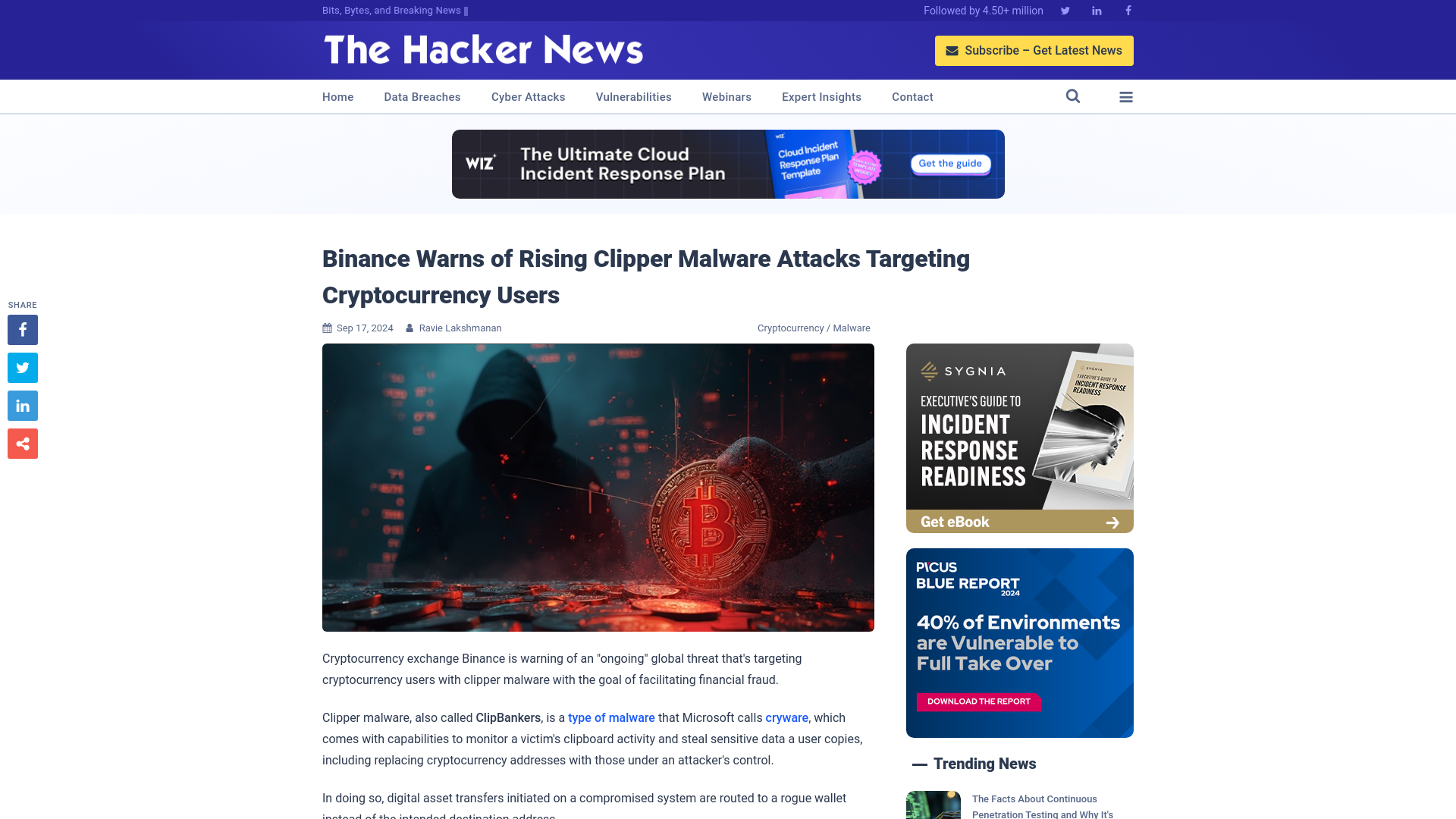 Binance Warns of Rising Clipper Malware Attacks Targeting Cryptocurrency Users