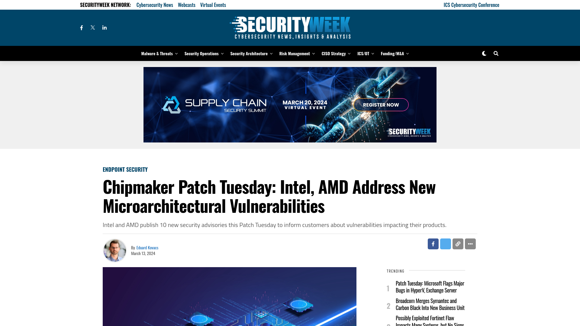 Chipmaker Patch Tuesday: Intel, AMD Address New Microarchitectural Vulnerabilities - SecurityWeek