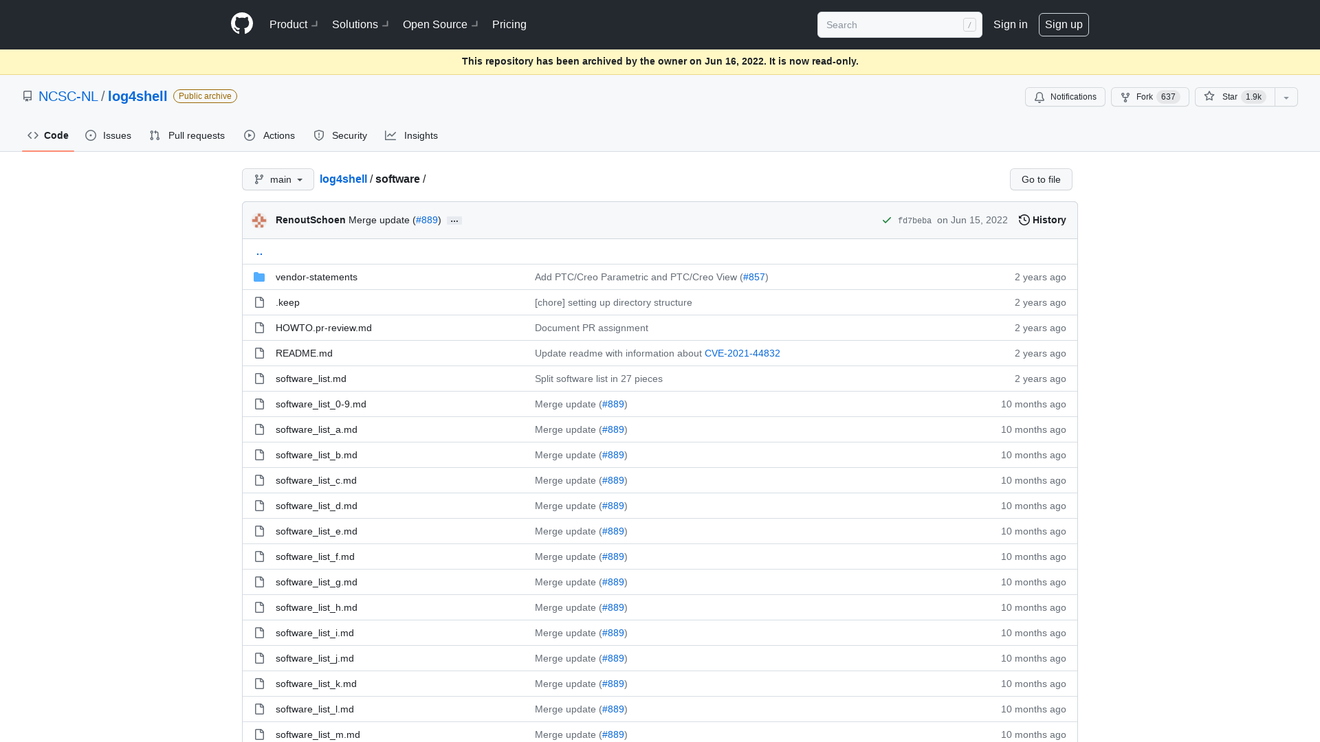 log4shell/software at main · NCSC-NL/log4shell · GitHub