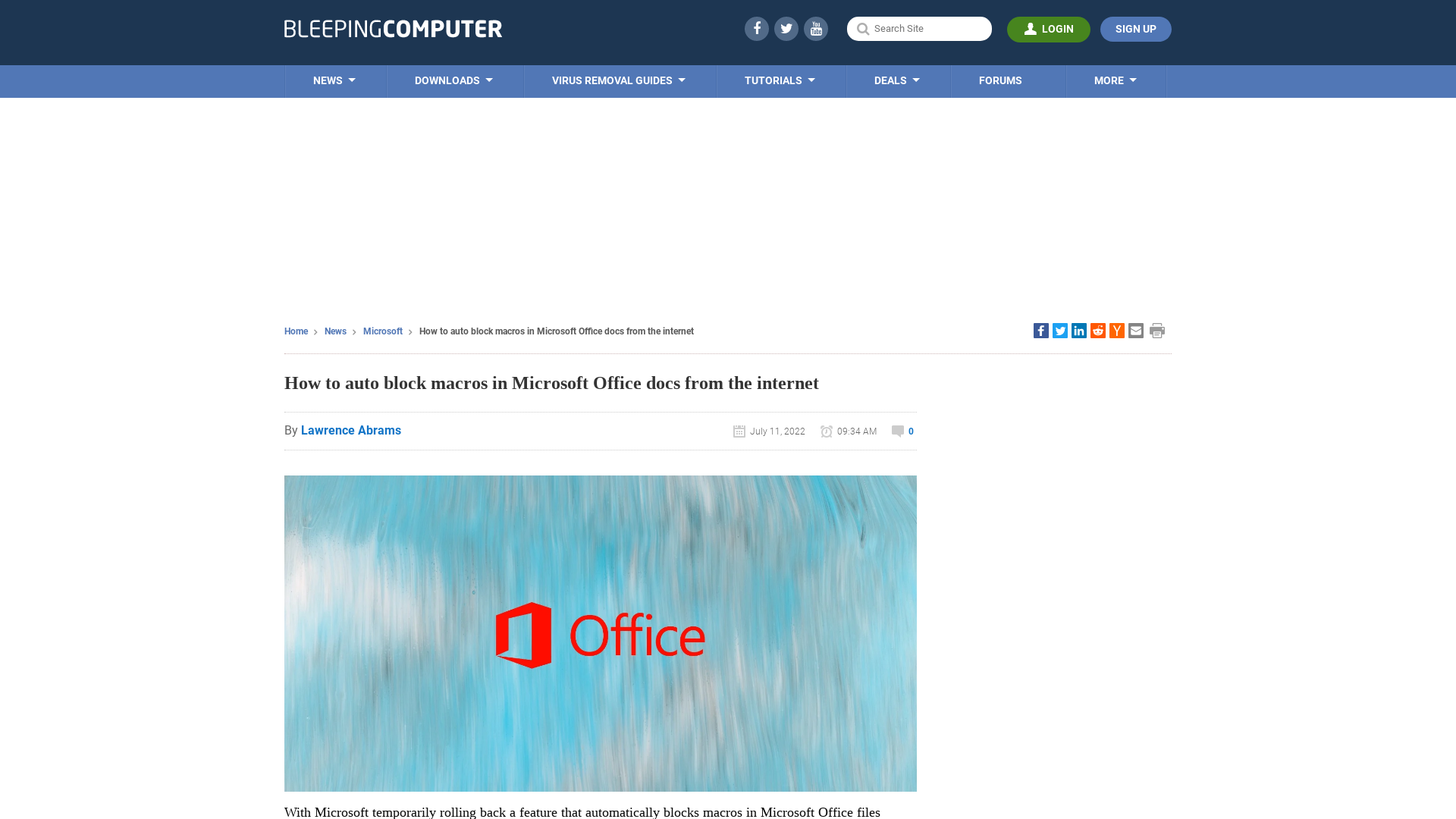 How to auto block macros in Microsoft Office docs from the internet