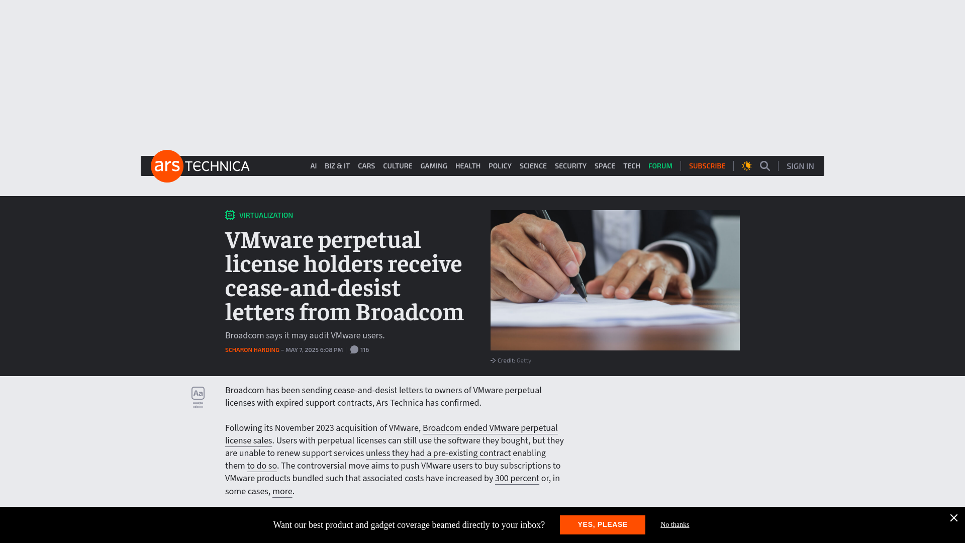 VMware perpetual license holders receive cease-and-desist letters from Broadcom - Ars Technica