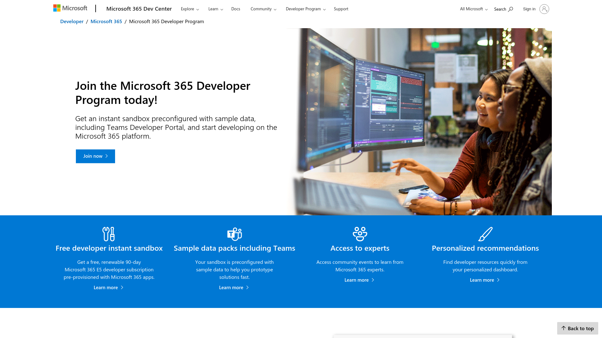 Developer Program | Microsoft 365 Dev Center