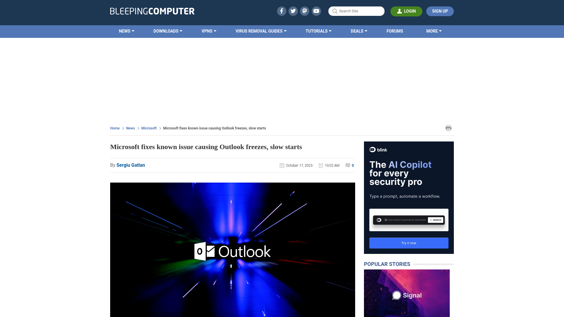 Microsoft fixes known issue causing Outlook freezes, slow starts