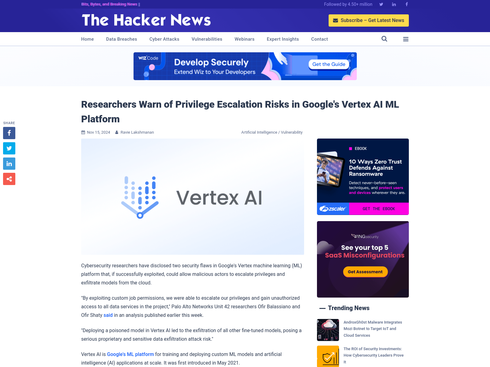 Researchers Warn of Privilege Escalation Risks in Google's Vertex AI ML Platform