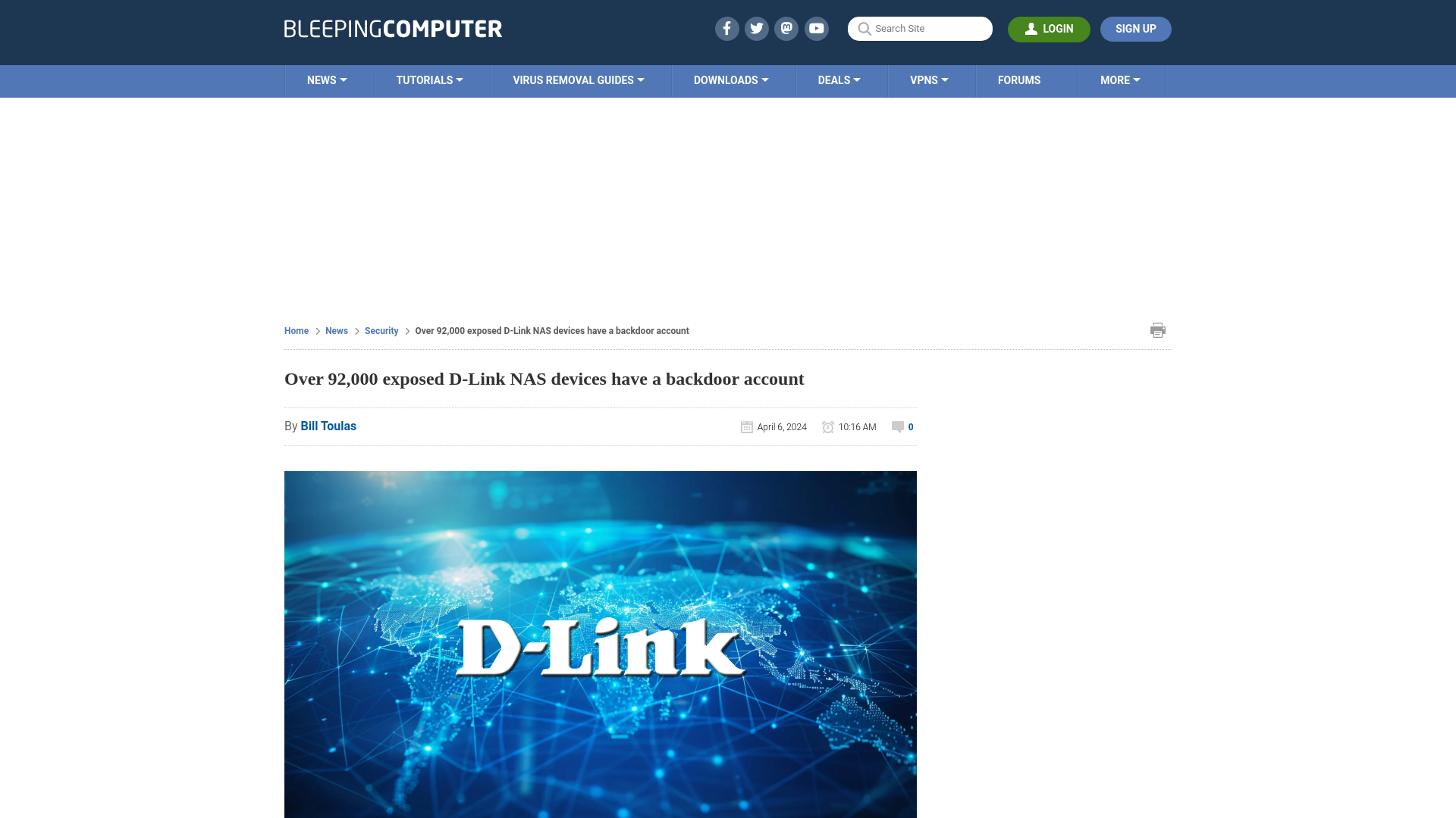 Over 92,000 exposed D-Link NAS devices have a backdoor account