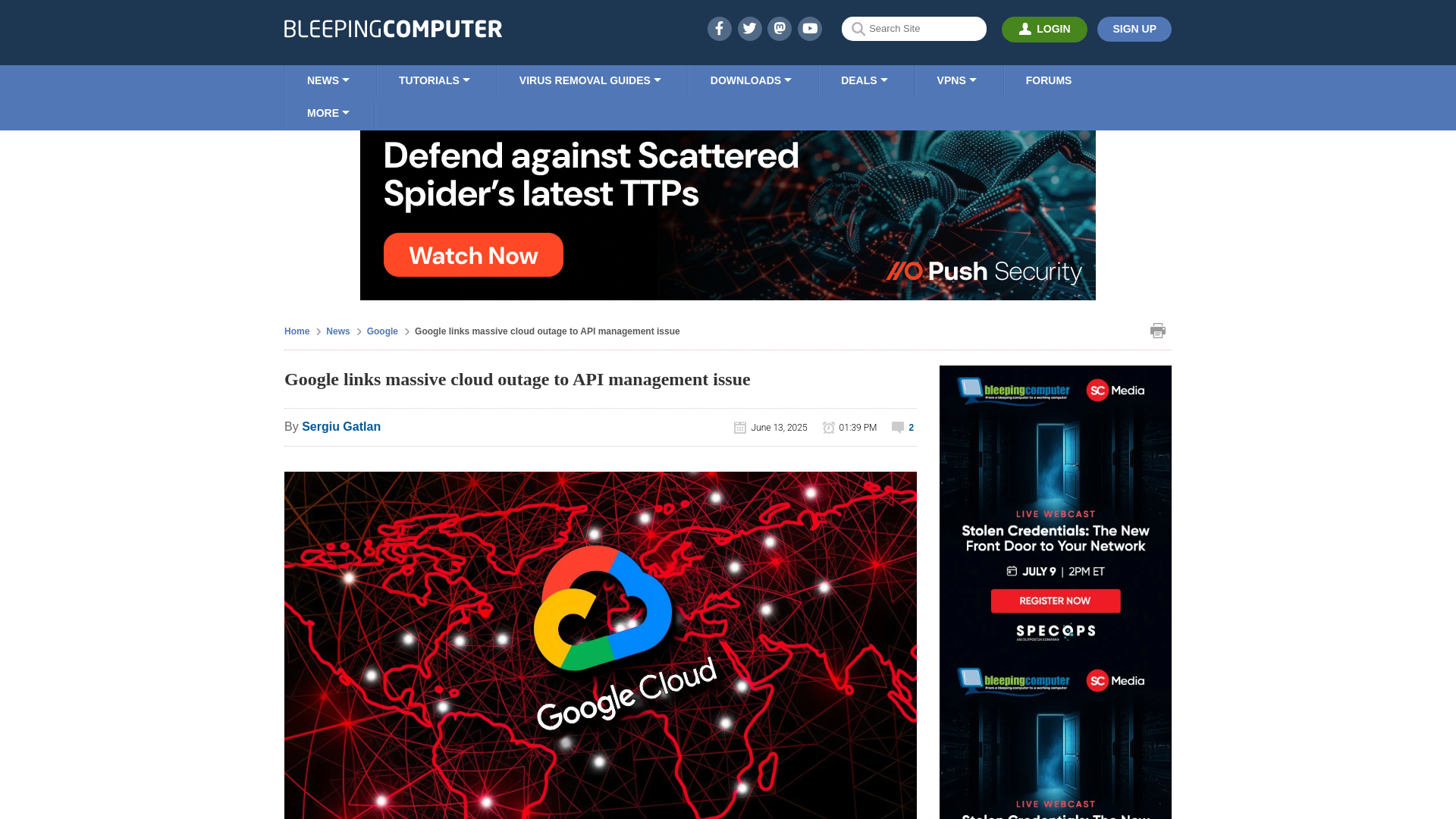 Google links massive cloud outage to API management issue