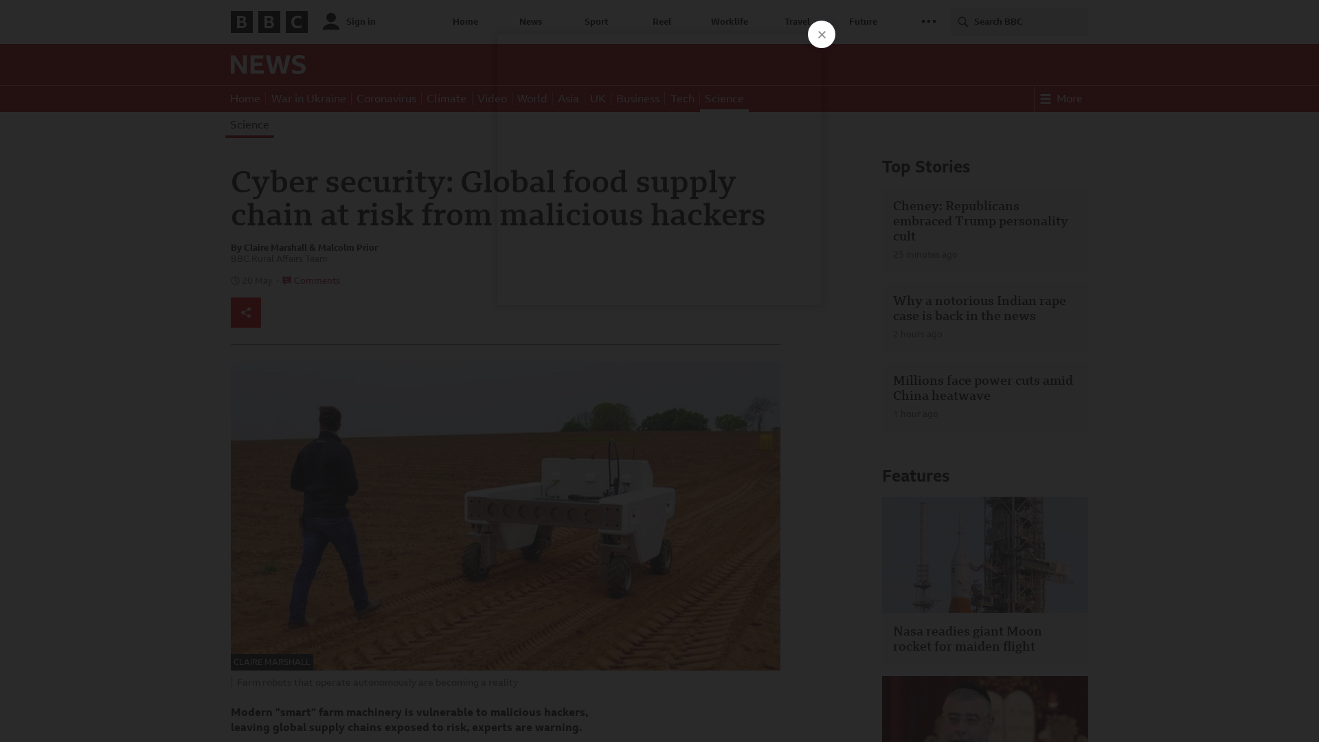 Cyber security: Global food supply chain at risk from malicious hackers - BBC News