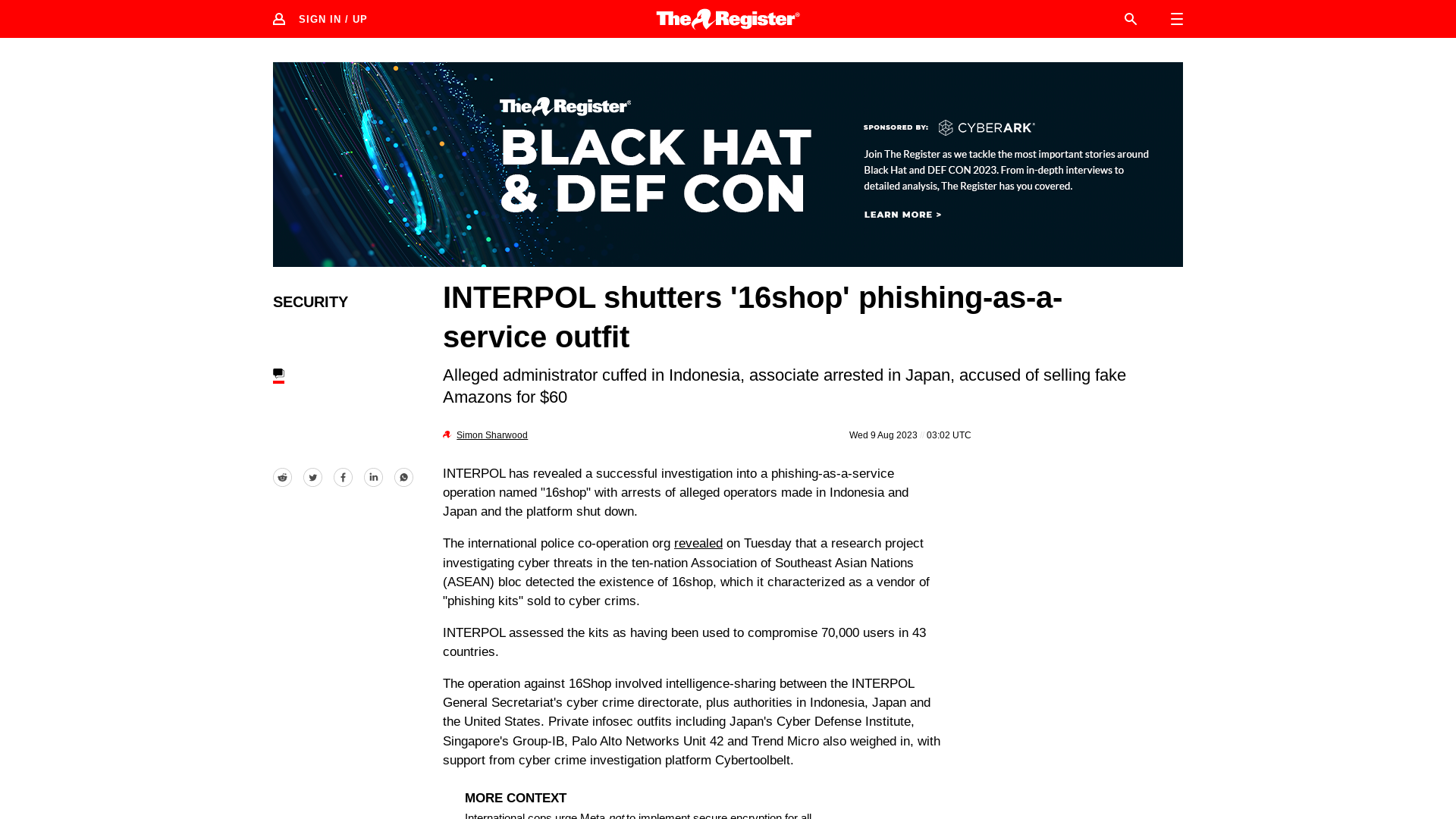 INTERPOL shutters ‘16shop’ phishing platform • The Register