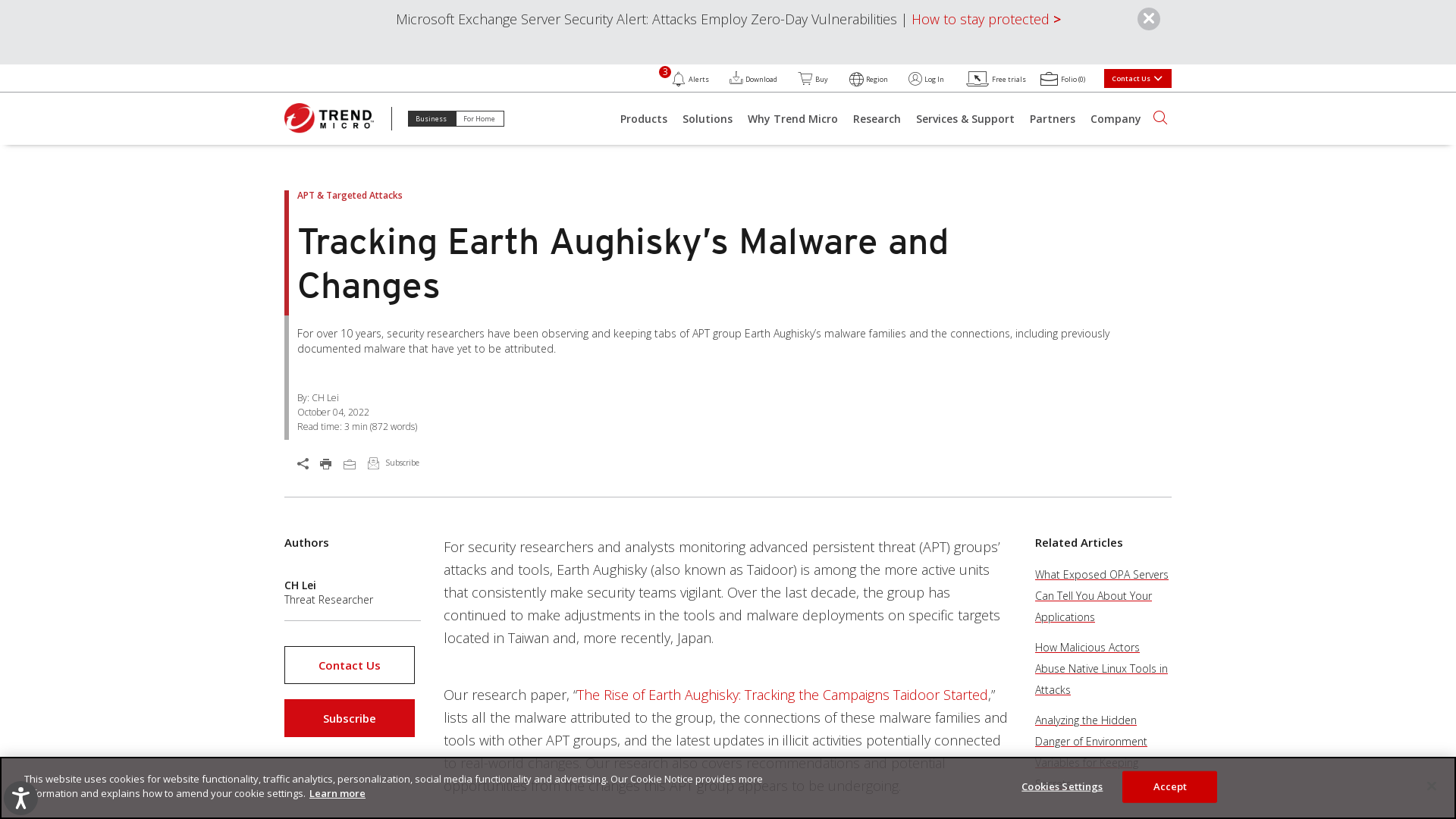Tracking Earth Aughisky’s Malware and Changes