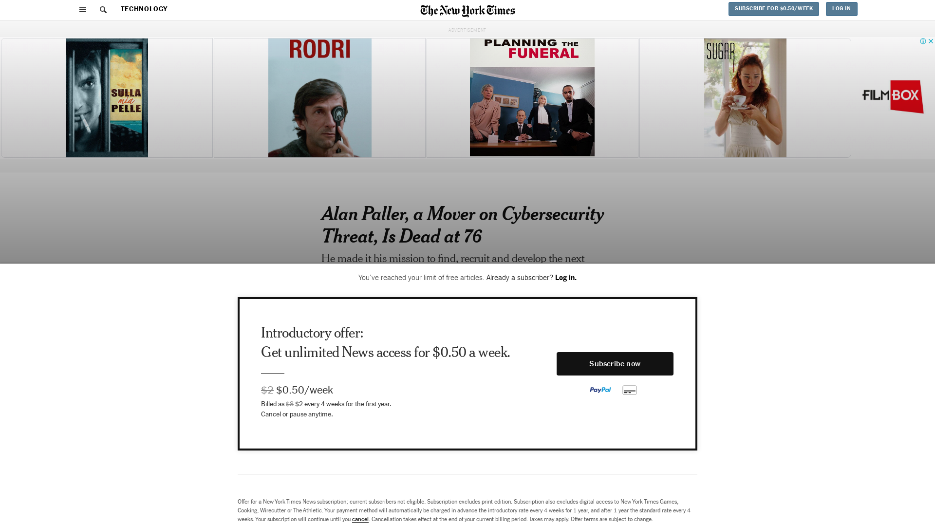Alan Paller, a Mover on Cybersecurity Threat, Is Dead at 76 - The New York Times
